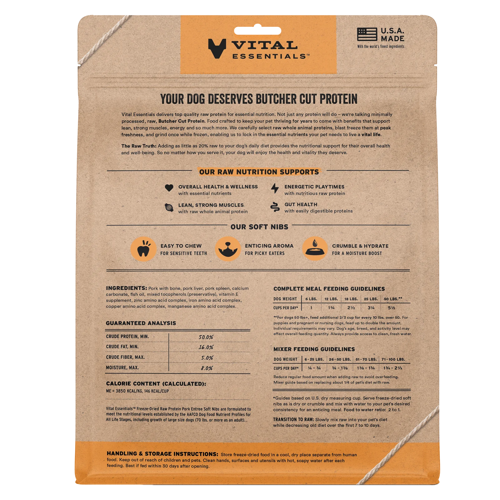 Vital Essentials Freeze Dried Soft NIBS Pork 14oz