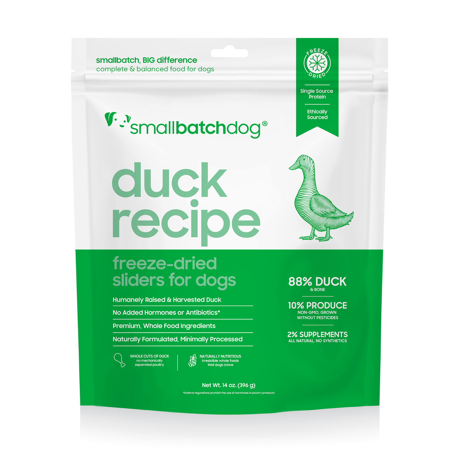 SmallBatch Freeze Dried Duck Sliders 14oz