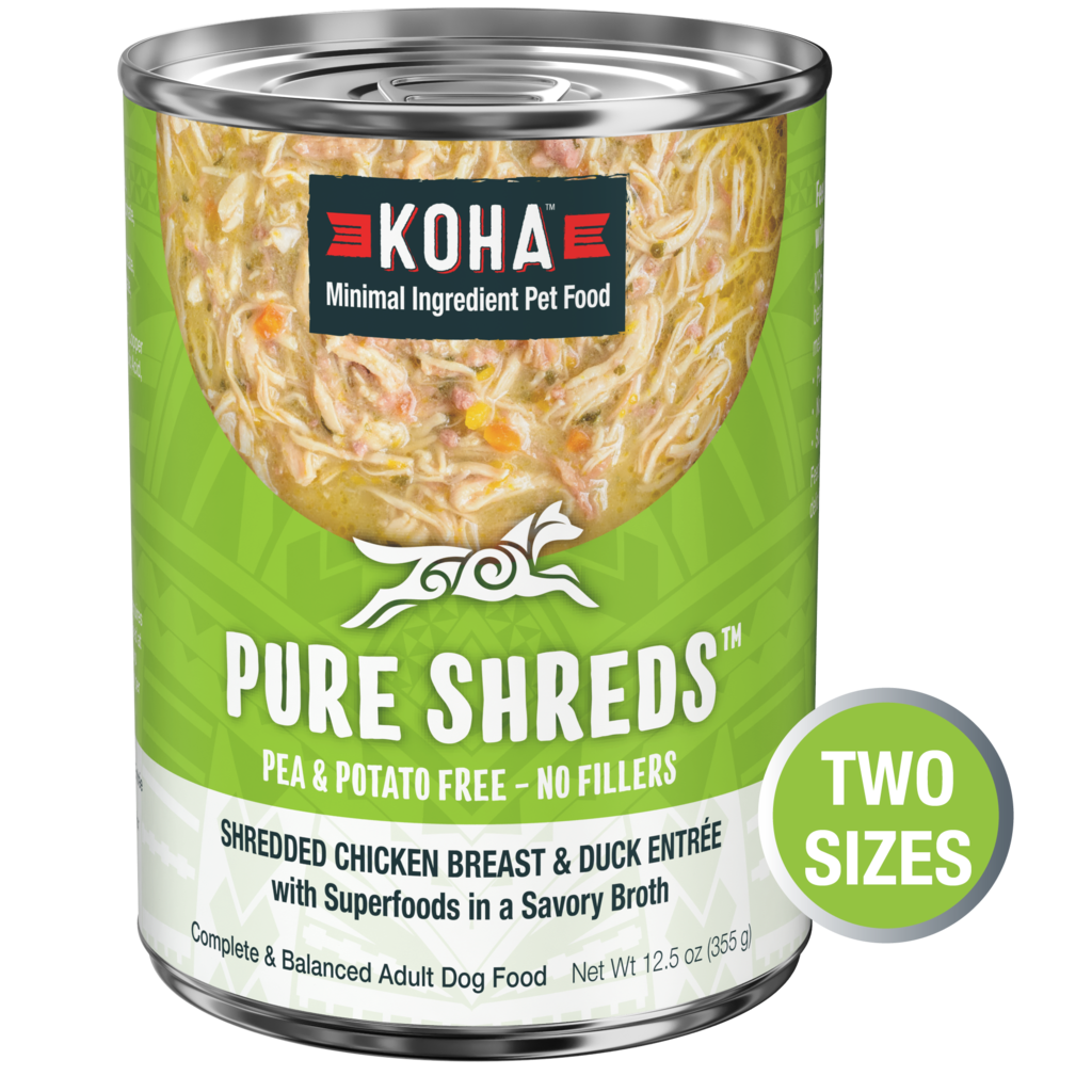 Koha Canned Dog Food Pure Shreds Chicken & Duck 12.5oz