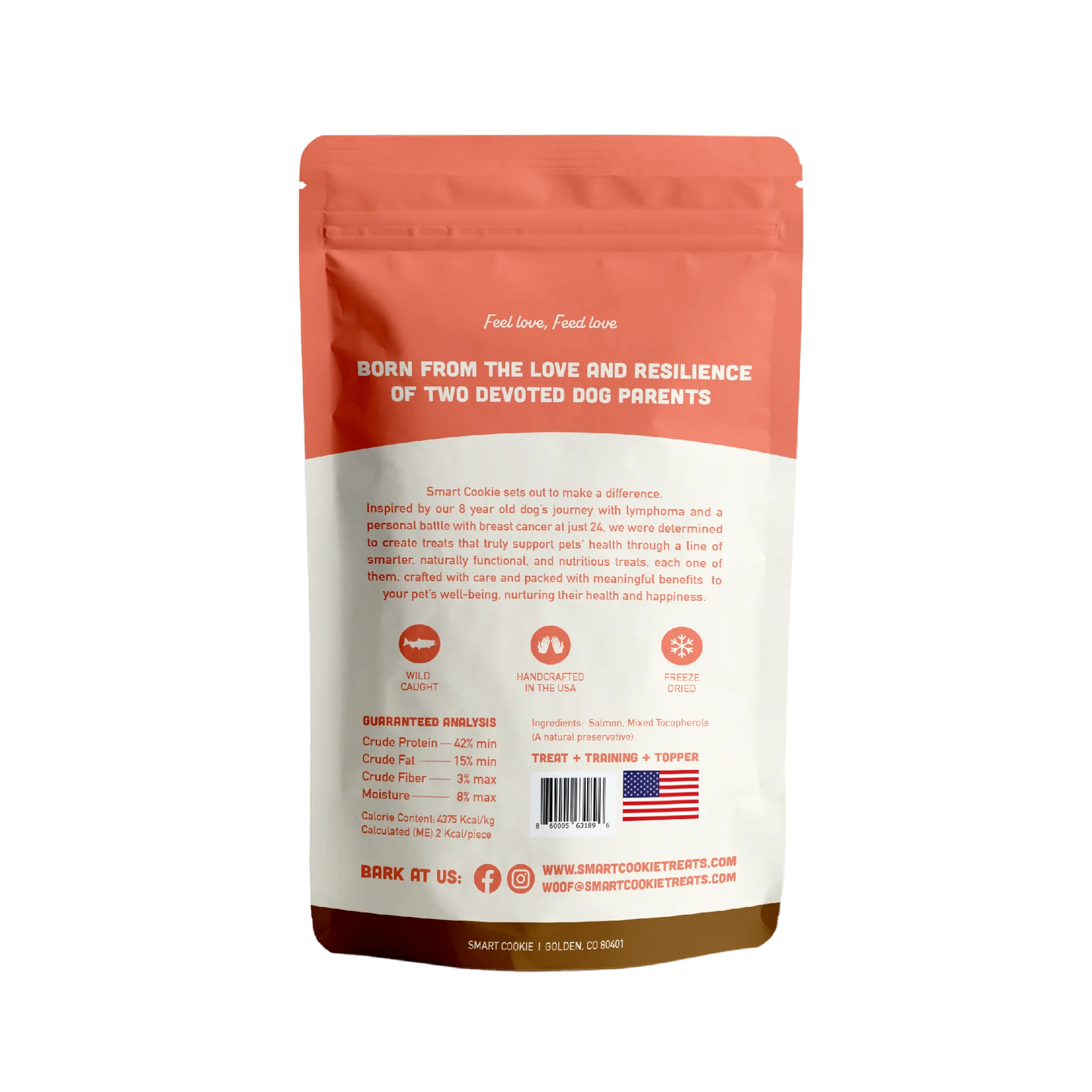 Smart Cookie Freeze Dried Salmon Bites 2oz