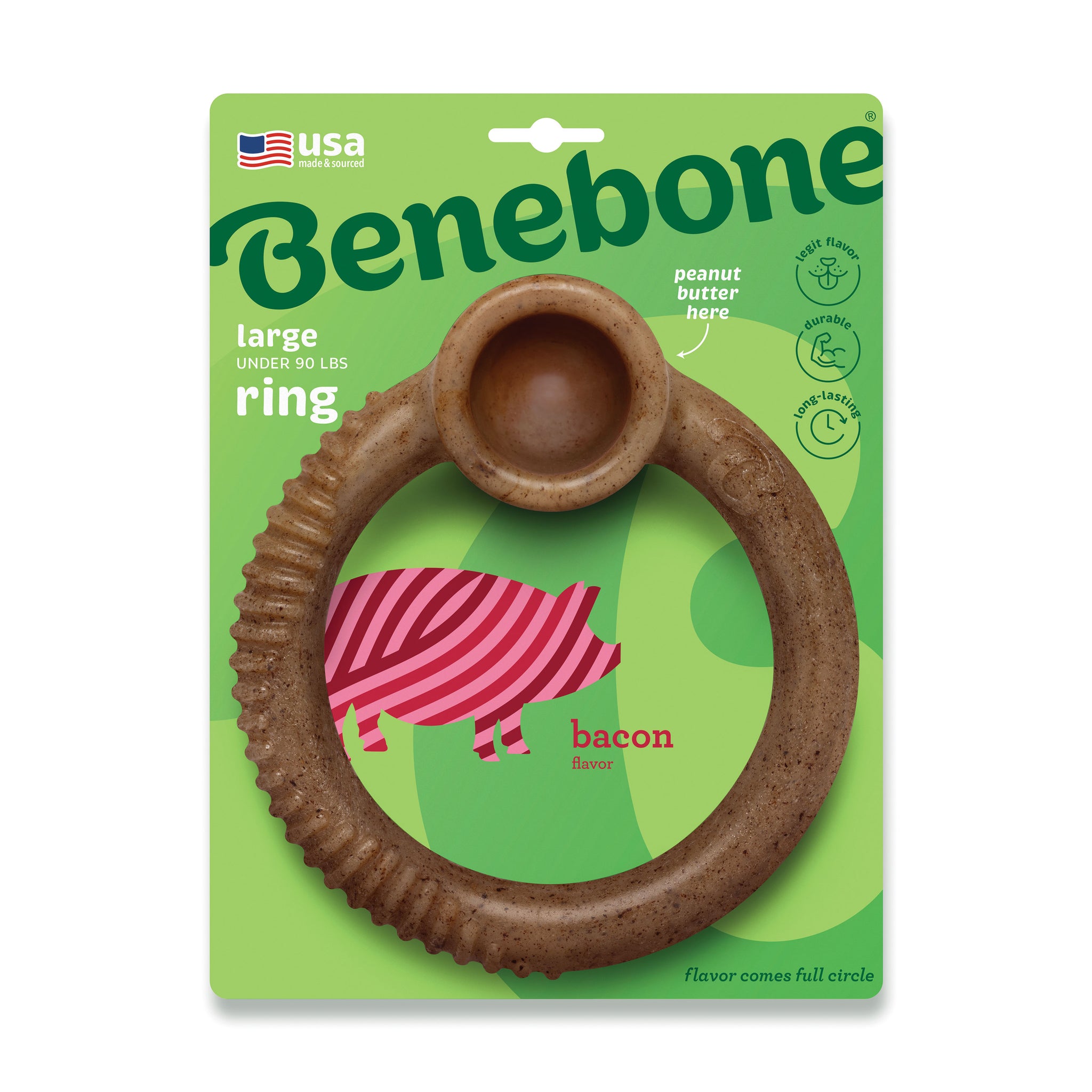 Benebone Dog Chew Ring Bacon