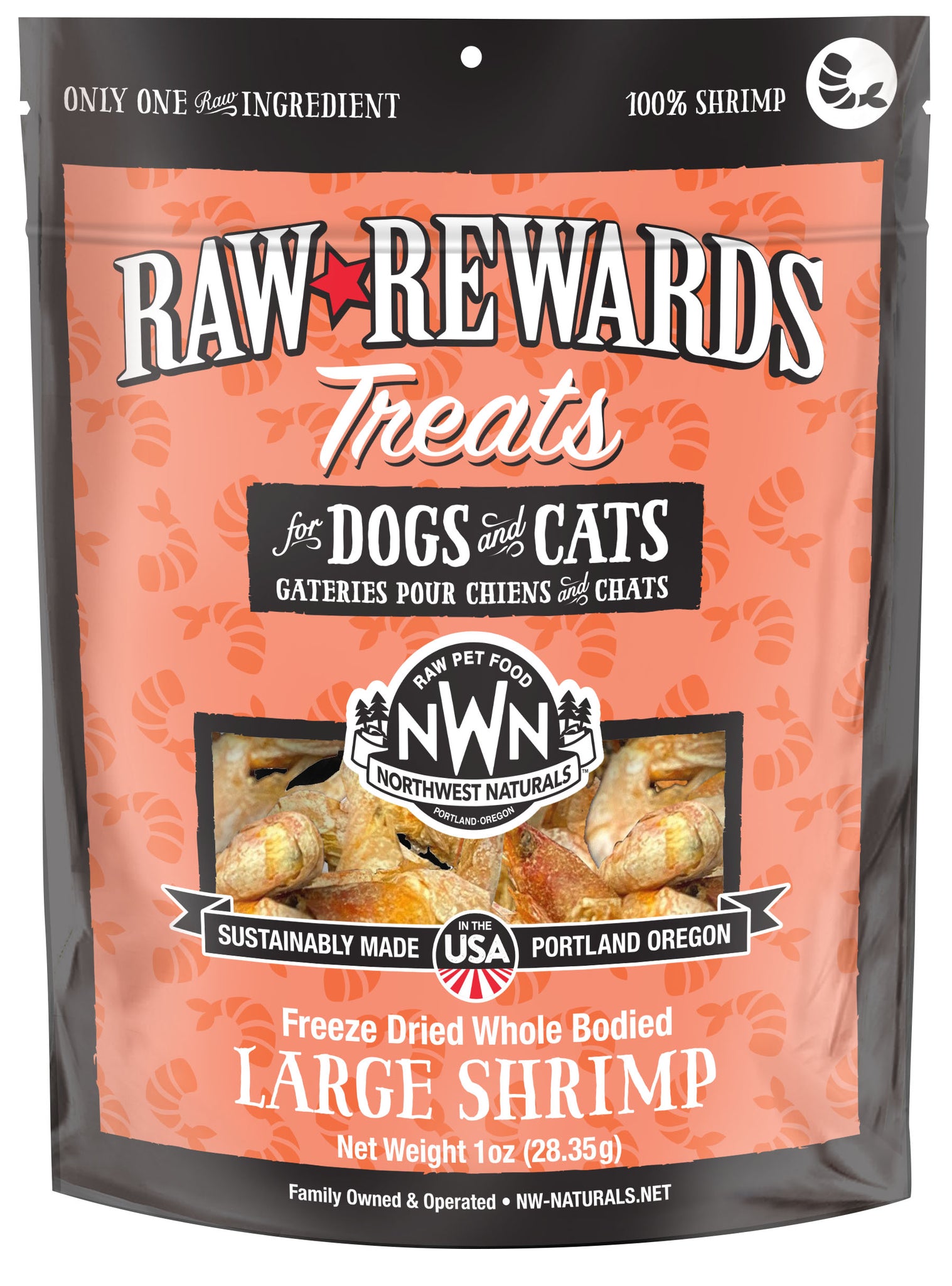 Northwest Naturals Freeze Dried Shrimp Treats 1oz