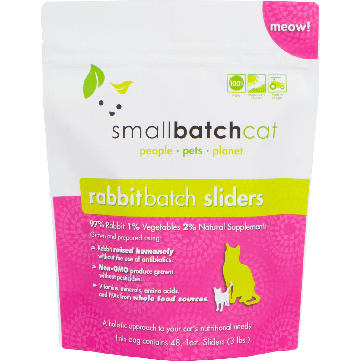 SmallBatch Cat Raw Rabbit Sliders 3lb