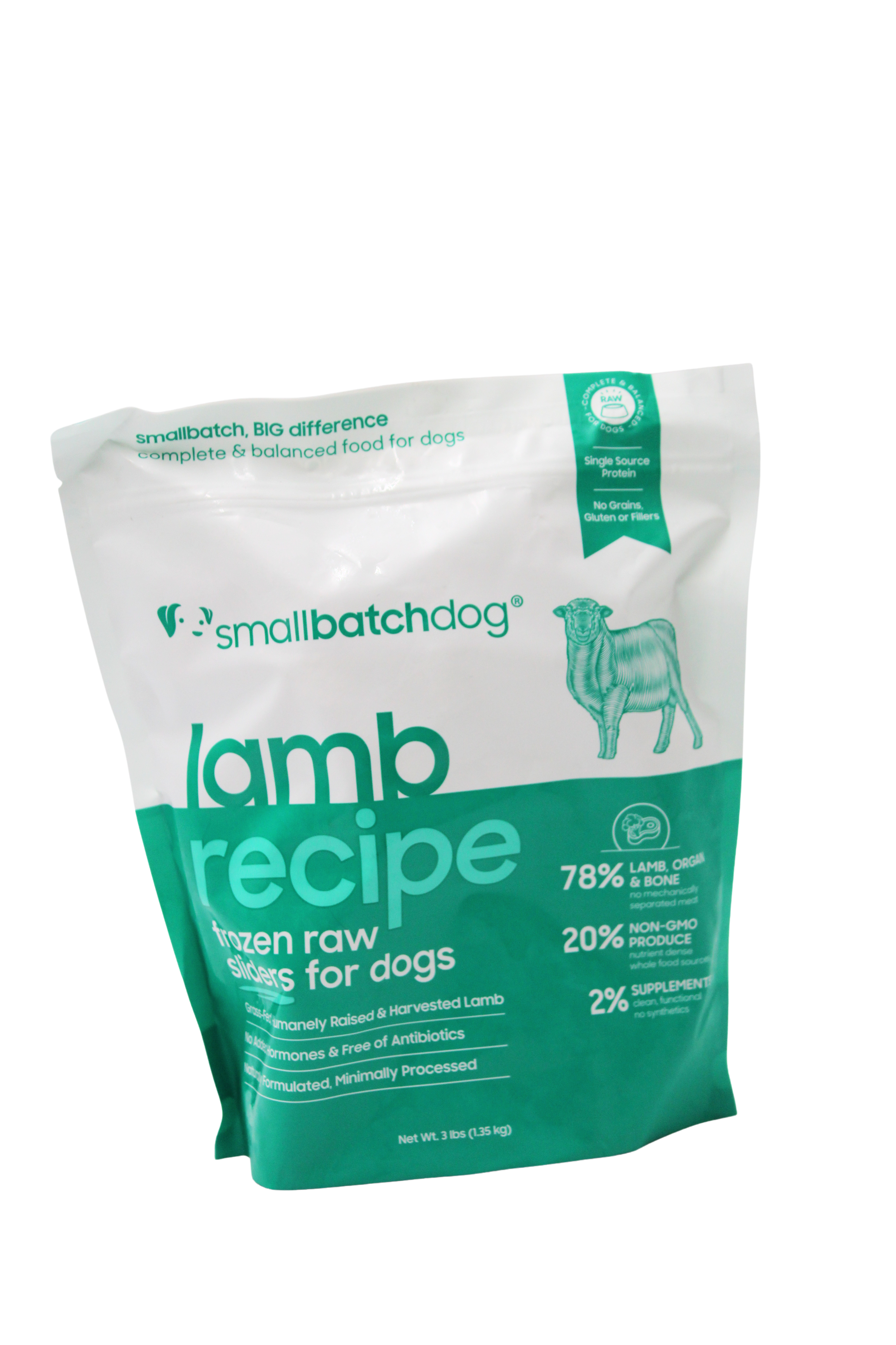 SmallBatch Raw Dog Food Lamb Sliders 3lb