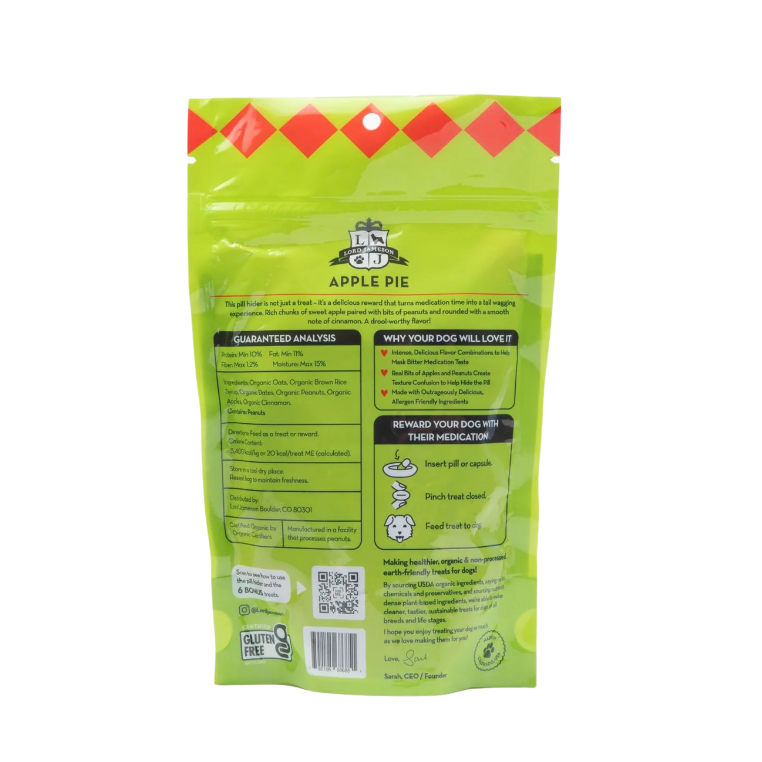 Lord Jameson Organic Apple Pie Pill Hider Treats 6oz