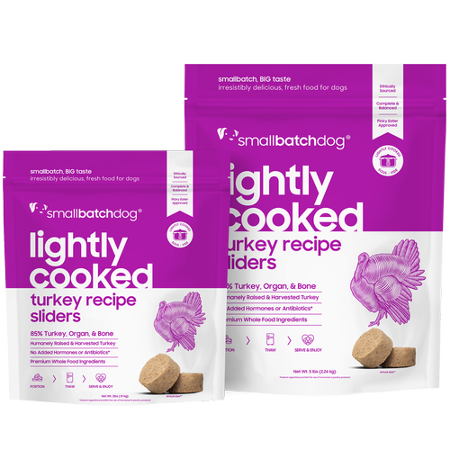 SmallBatch Frozen Lightly Cooked Dog Food Turkey