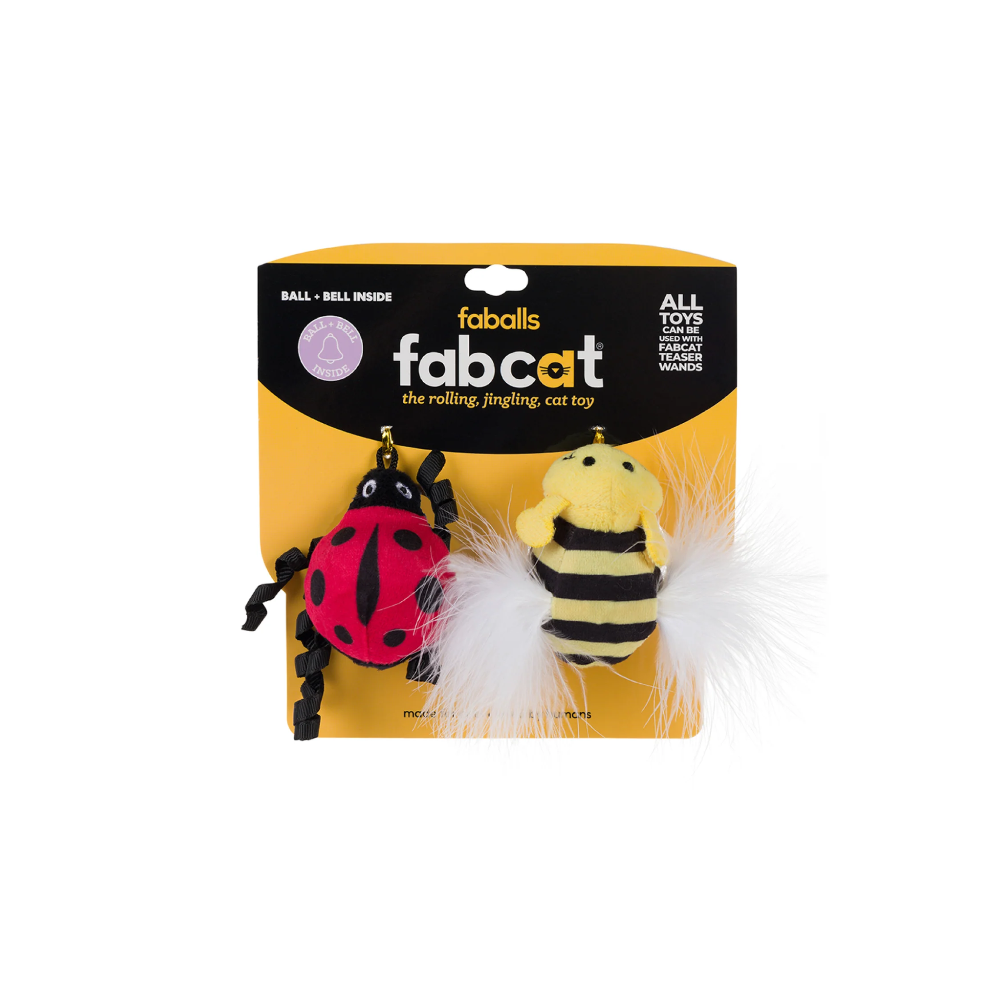 FabCat Ladybug & Bee Faball Cat Toys 2 Pack