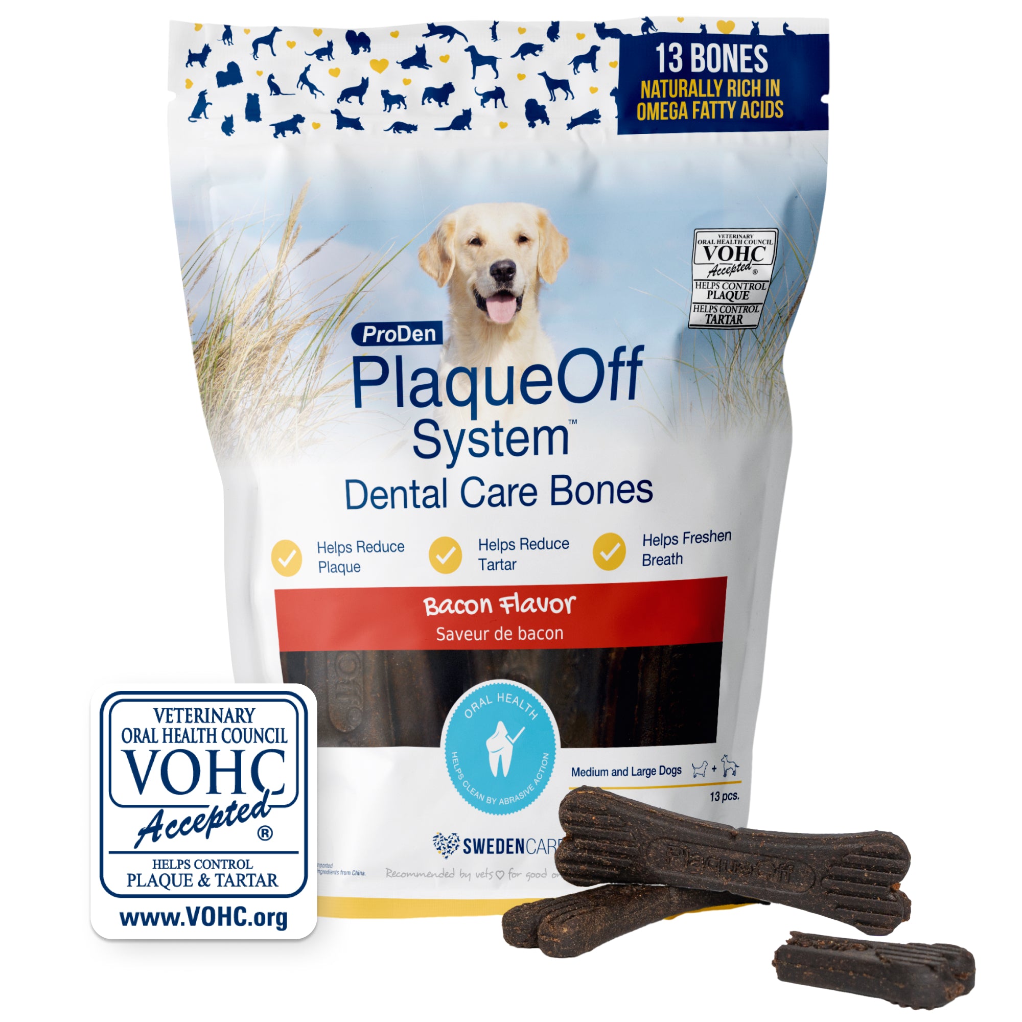 Plaque Off Bacon Dental Treats 17oz