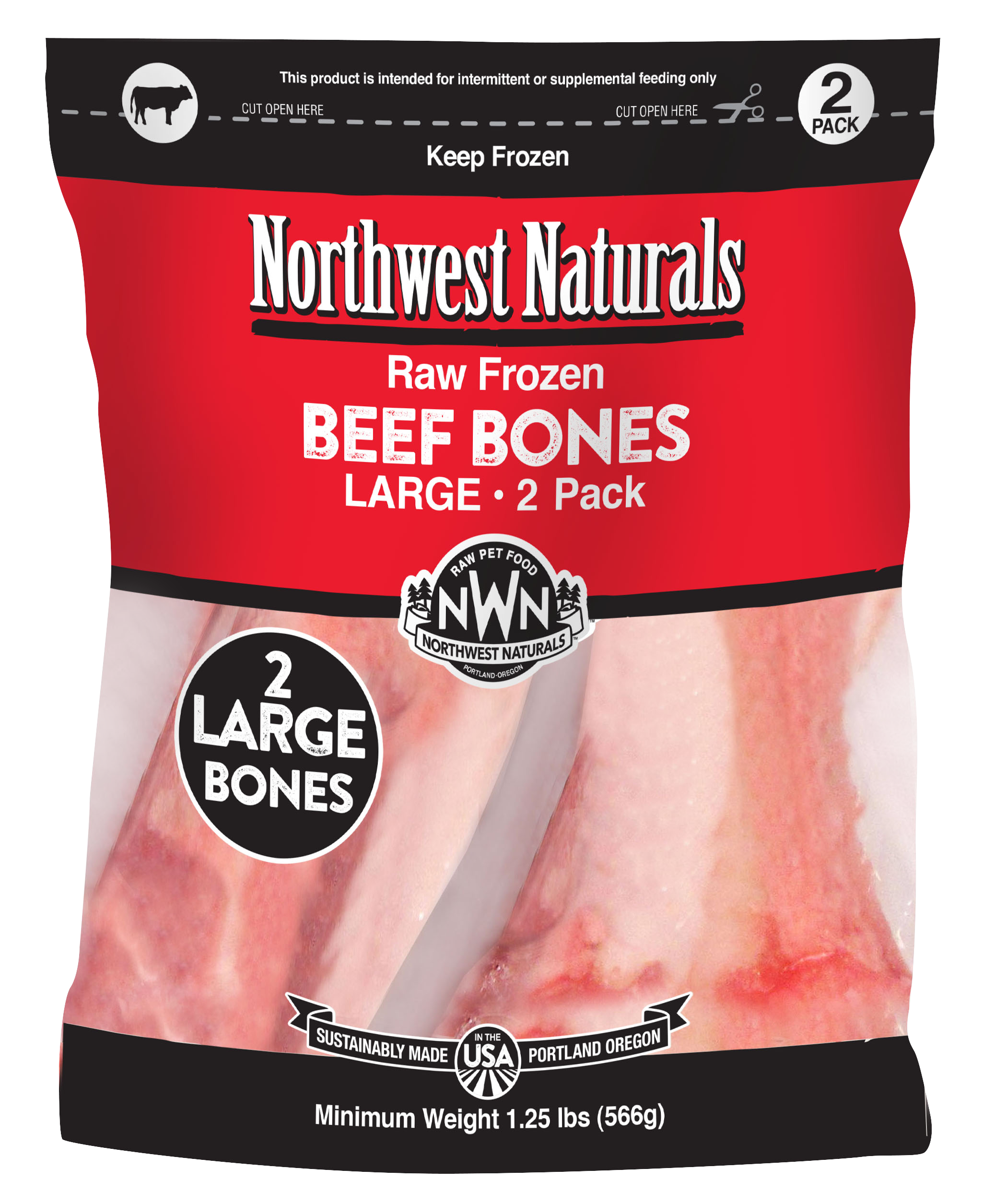 Northwest Naturals Raw Beef Bone 6-8 Inch 2 Pack