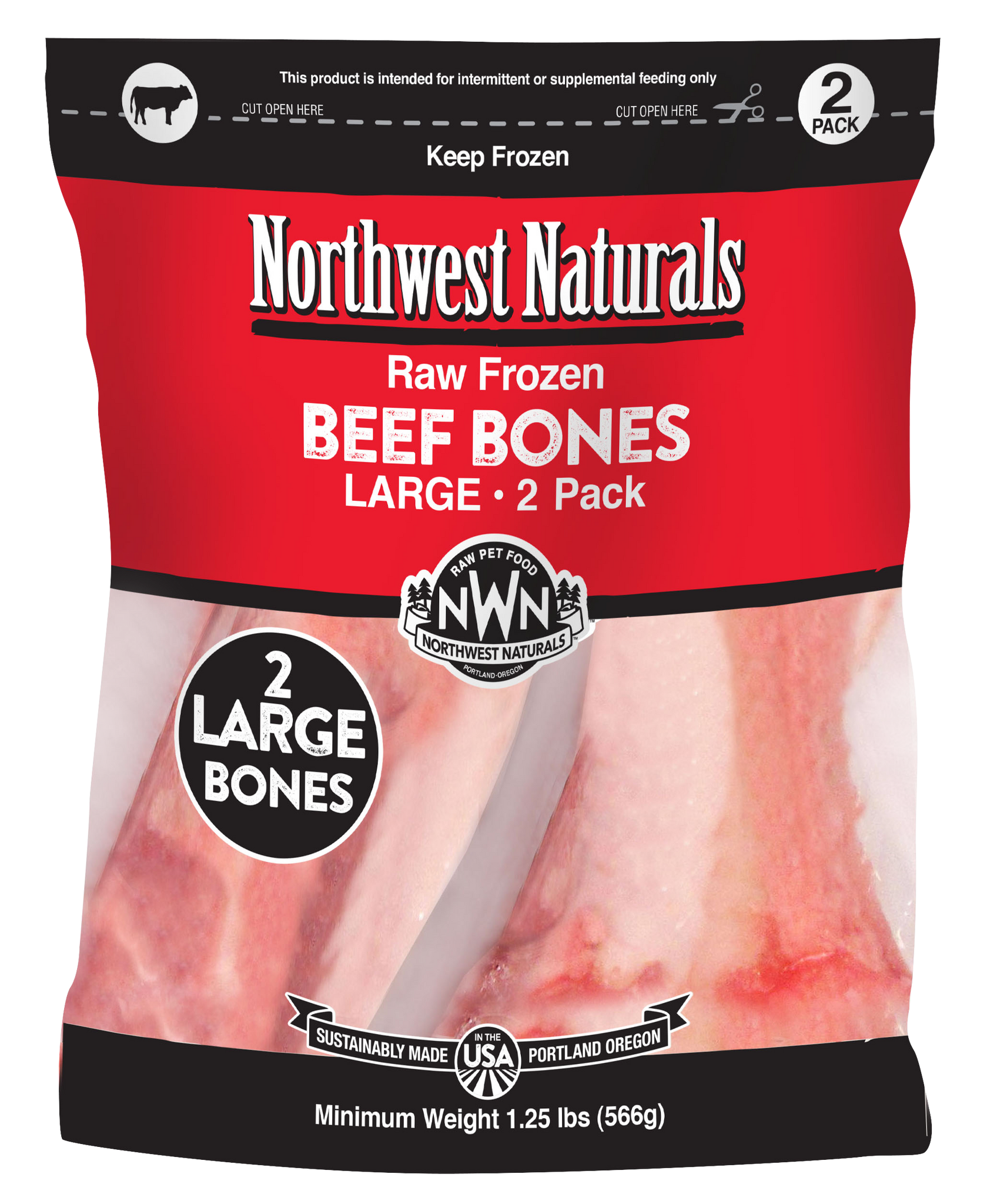 Northwest Naturals Raw Beef Bone 6-8 Inch 2 Pack