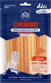 Himalayan Pet Dog Chew Yaky Churro Bacon 4pk