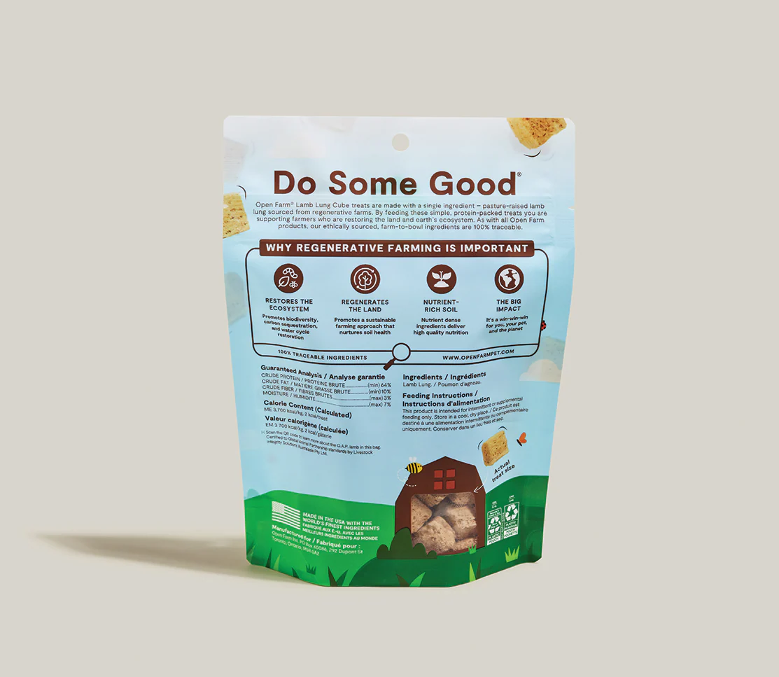 Open Farm Freeze Dried Raw Cubes Lamb Lung 3oz