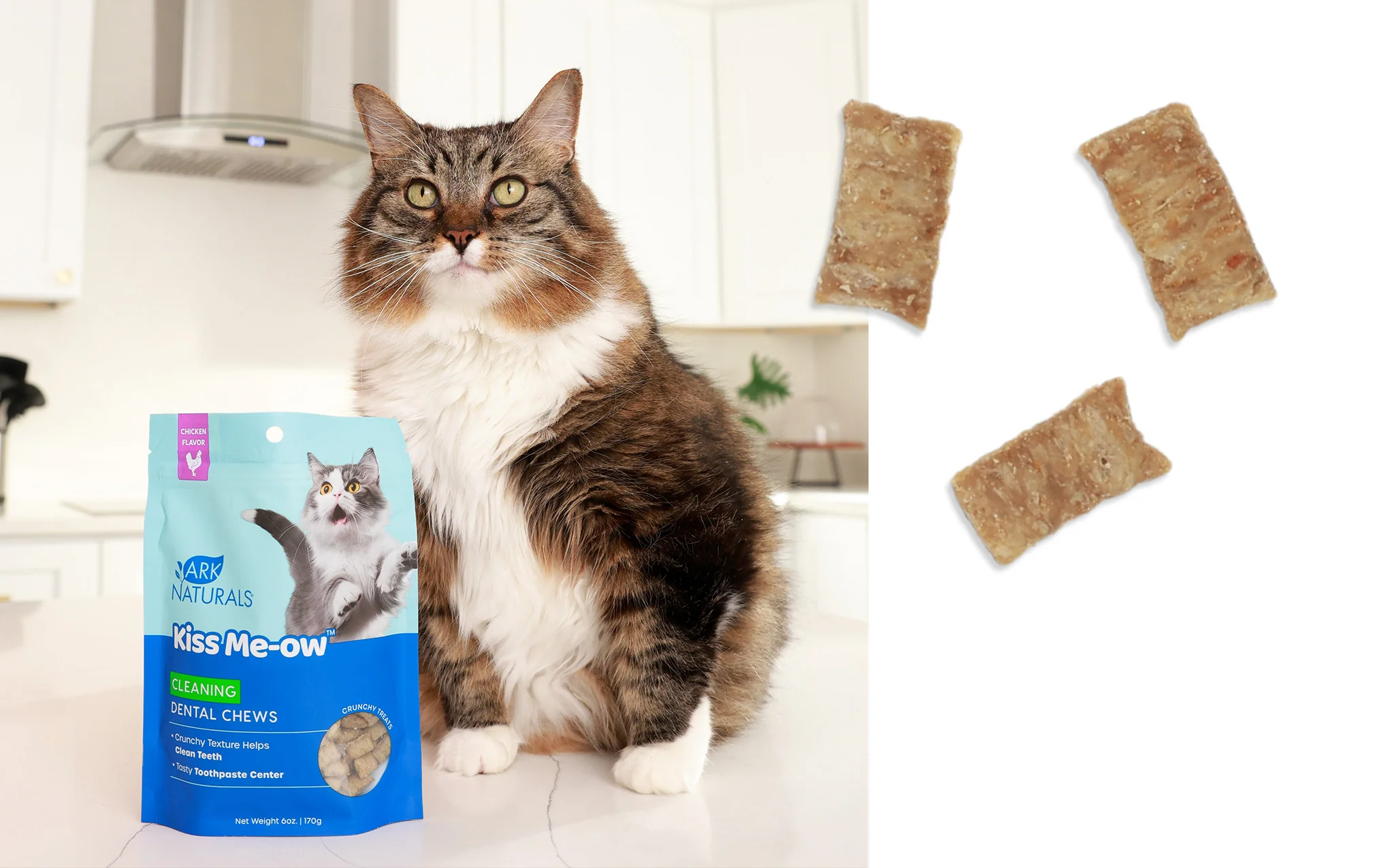 Ark Naturals Cat Kiss Me-Ow Cleaning Dental Chews Chicken 3oz