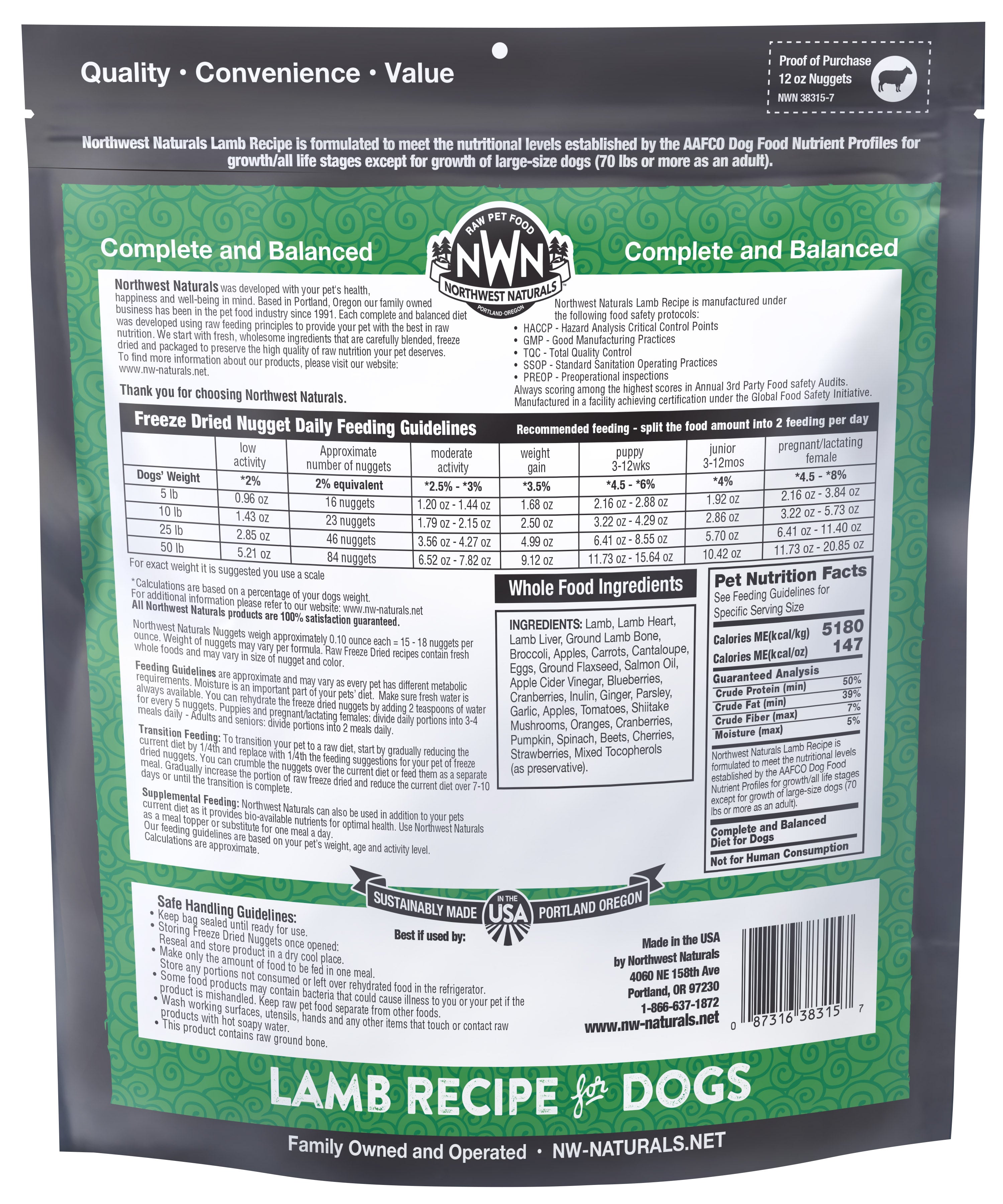 Northwest Naturals Freeze Dried Lamb Recipe