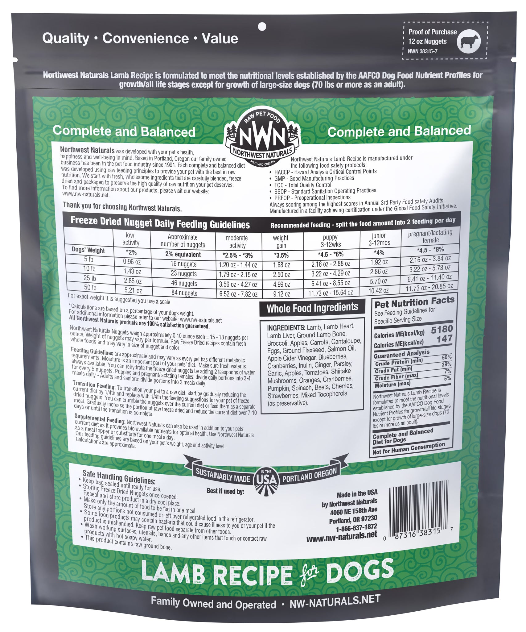 Northwest Naturals Freeze Dried Lamb Recipe