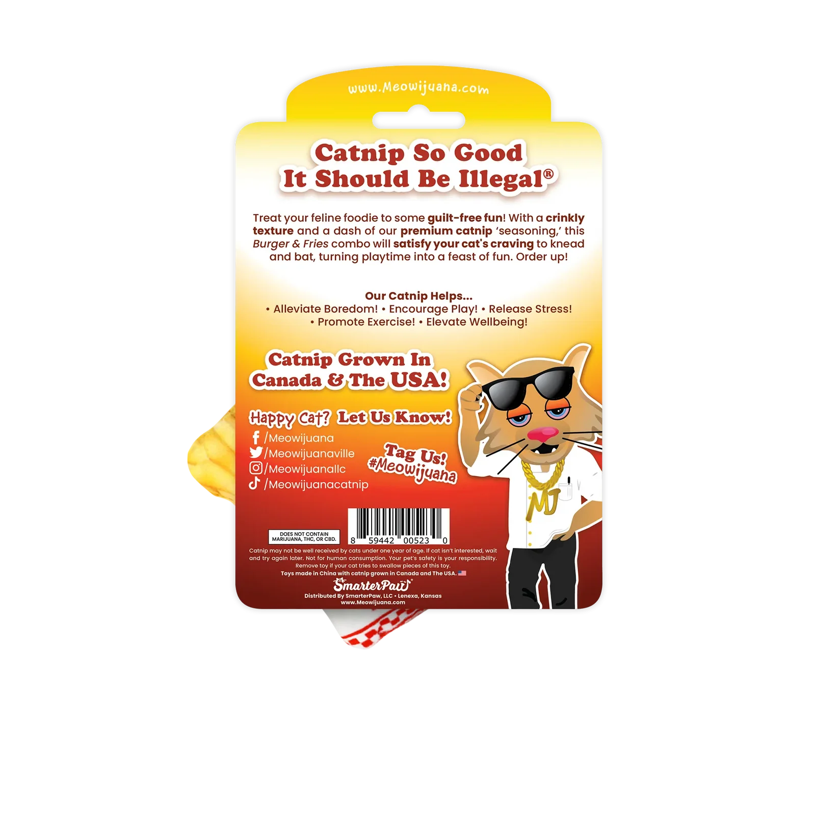 Meowijuana Get Hungry Burger & Fries Refillable Cat Toy