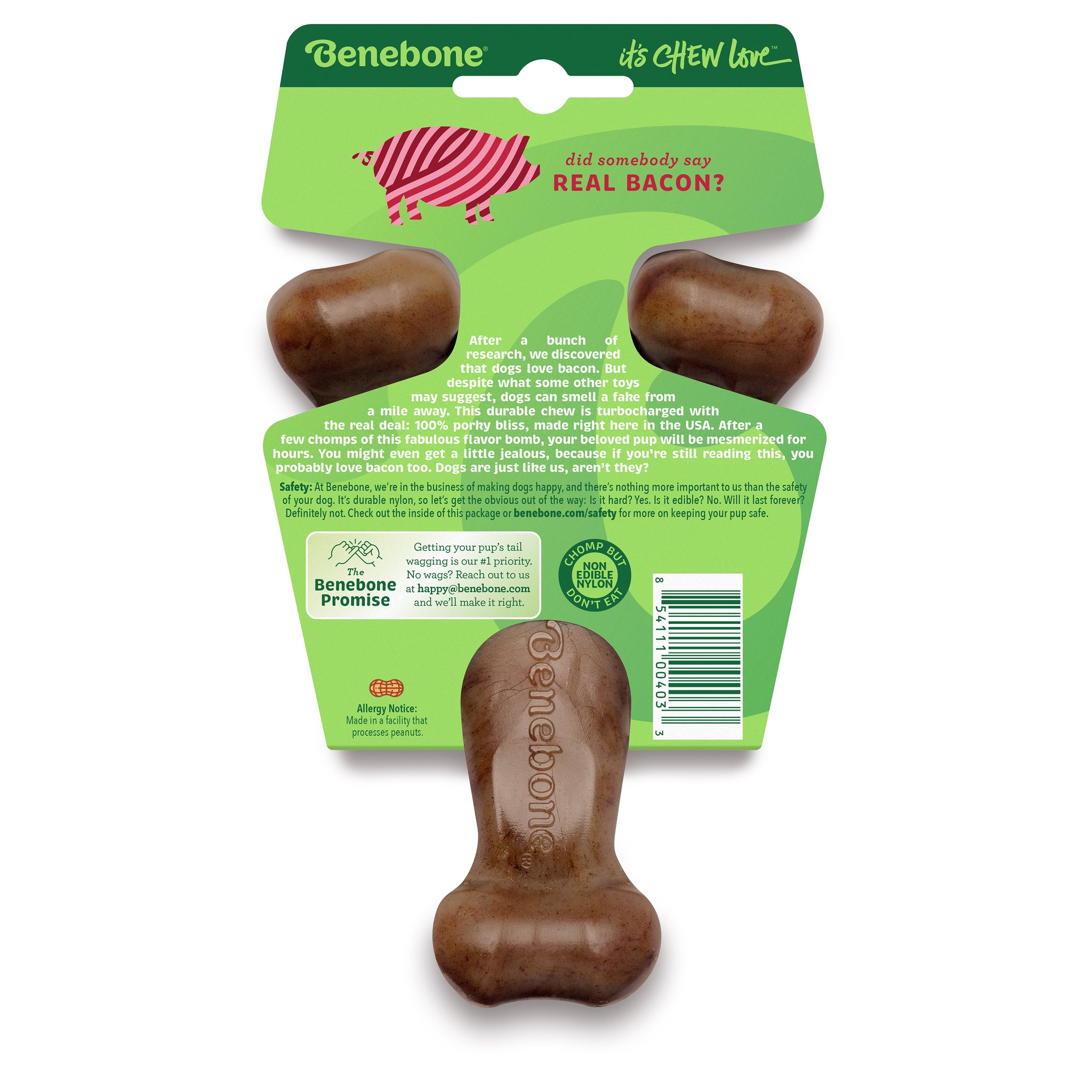Benebone Dog Chew Wishbone Bacon