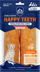 Himalayan Pet Happy Teeth Peanut Butter Chews Large 2 Pack