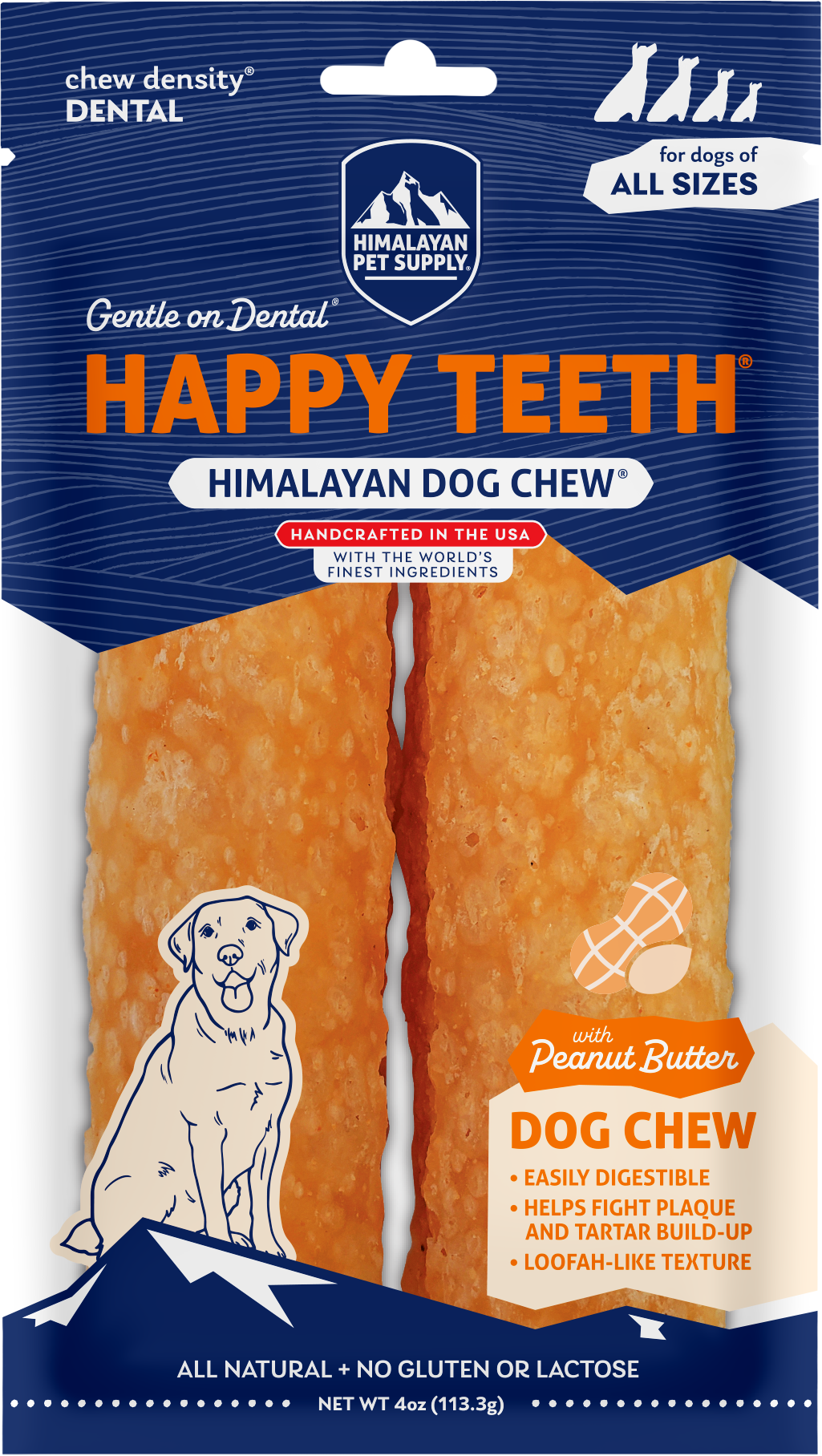 Himalayan Pet Happy Teeth Peanut Butter Chews Large 2 Pack