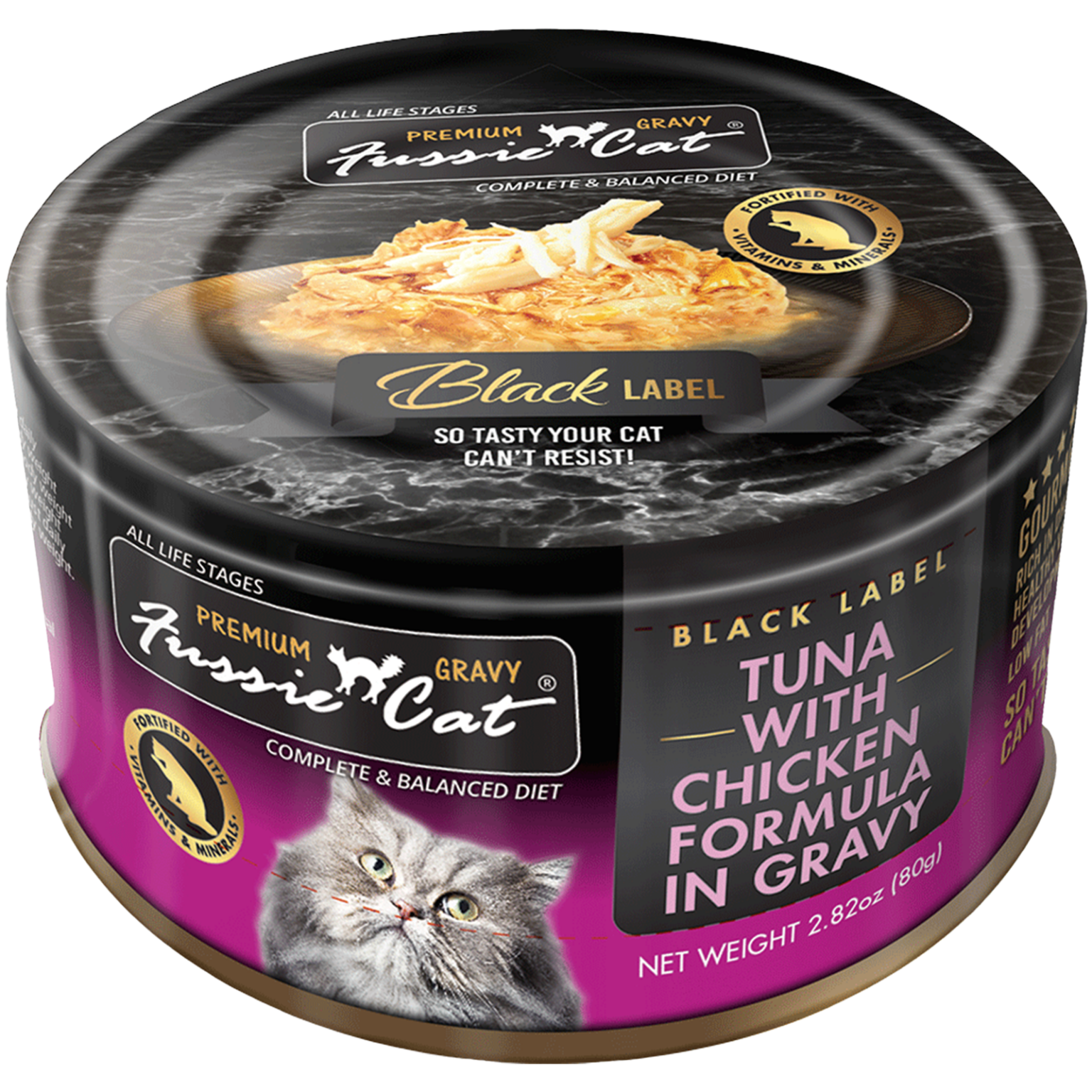 Fussie Cat Canned Tuna With Chicken & Gravy 2.8oz