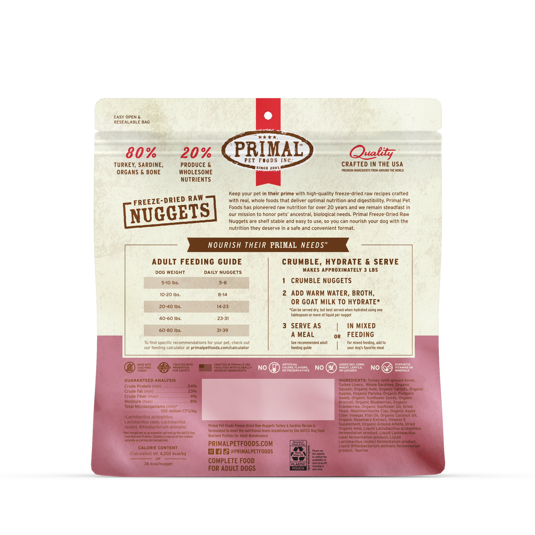 Primal Freeze Dried Dog Food Turkey & Sardine