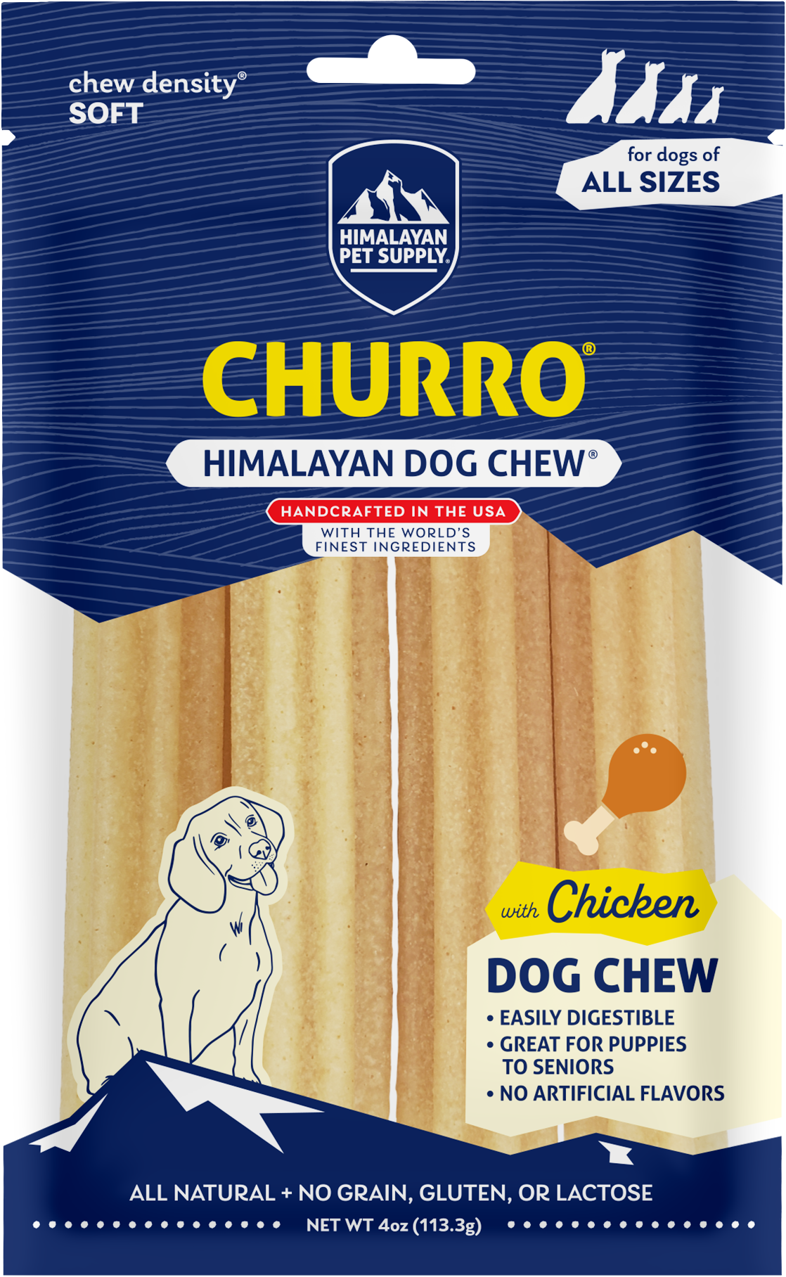 Himalayan Pet Dog Chew Yaky Churro Chicken 4pk