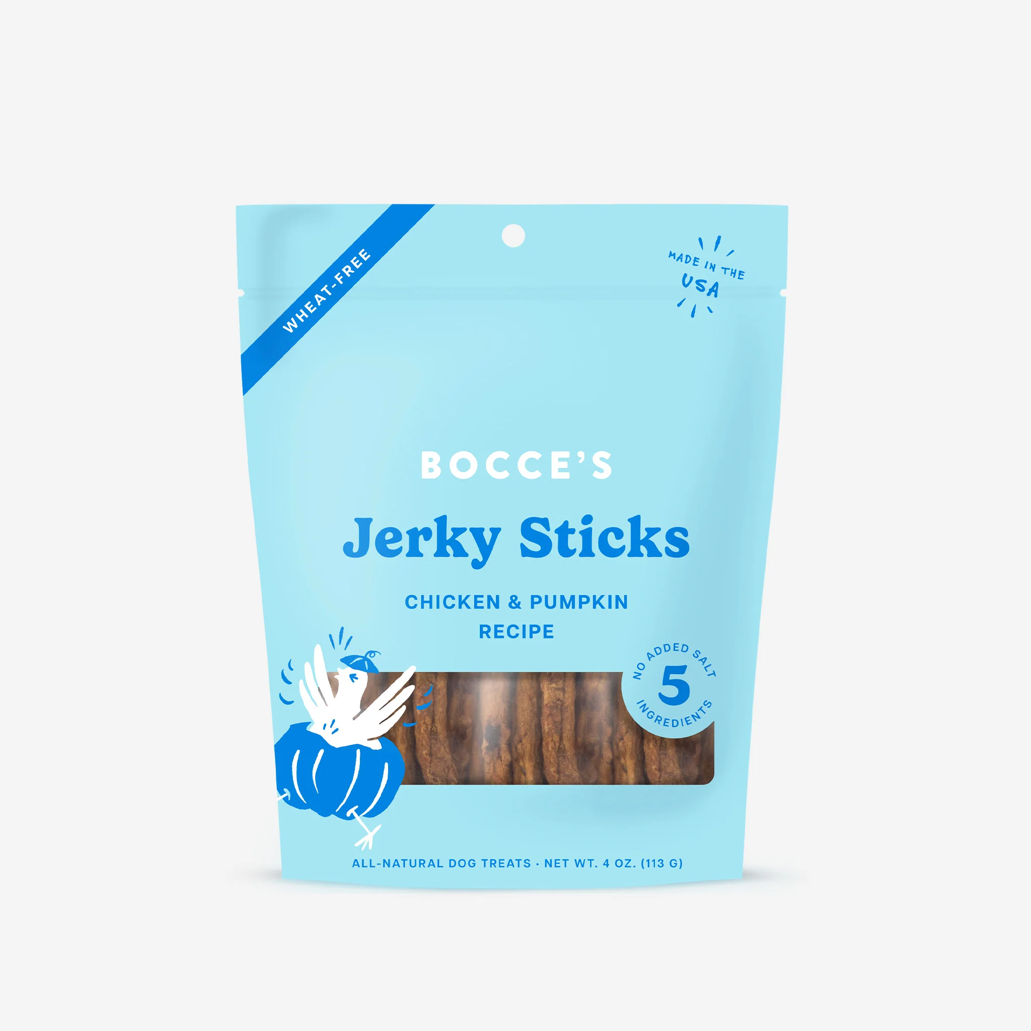 Bocce's Grazers Chicken & Pumpkin Jerky Sticks 4oz