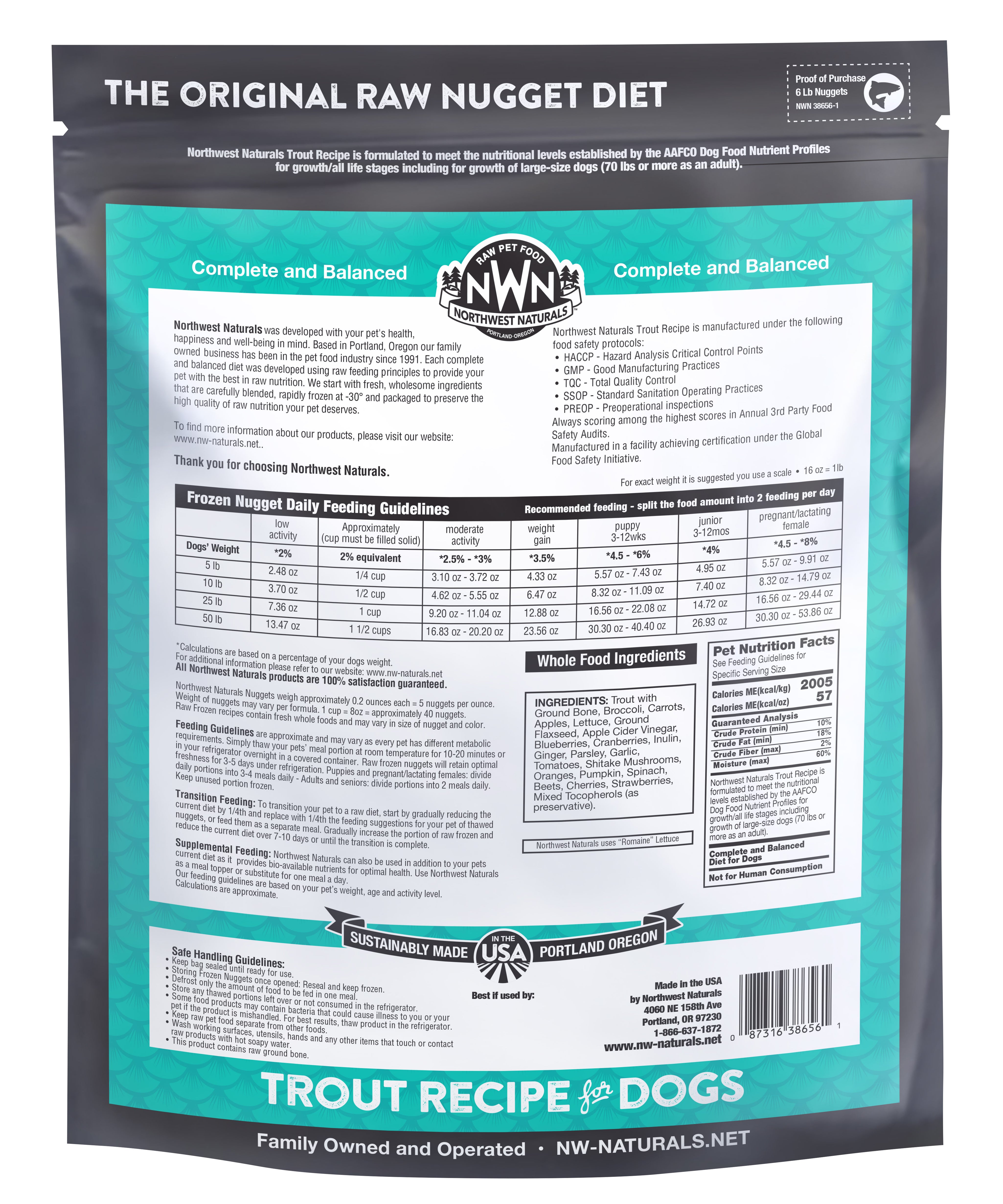 Northwest Naturals Raw Trout Nuggets 6lb