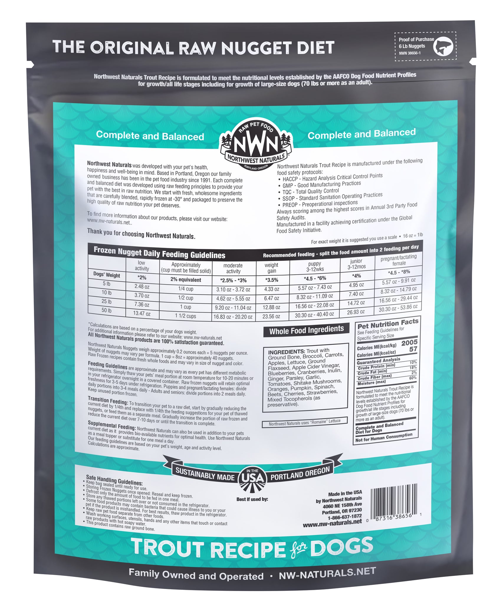 Northwest Naturals Raw Trout Nuggets 6lb
