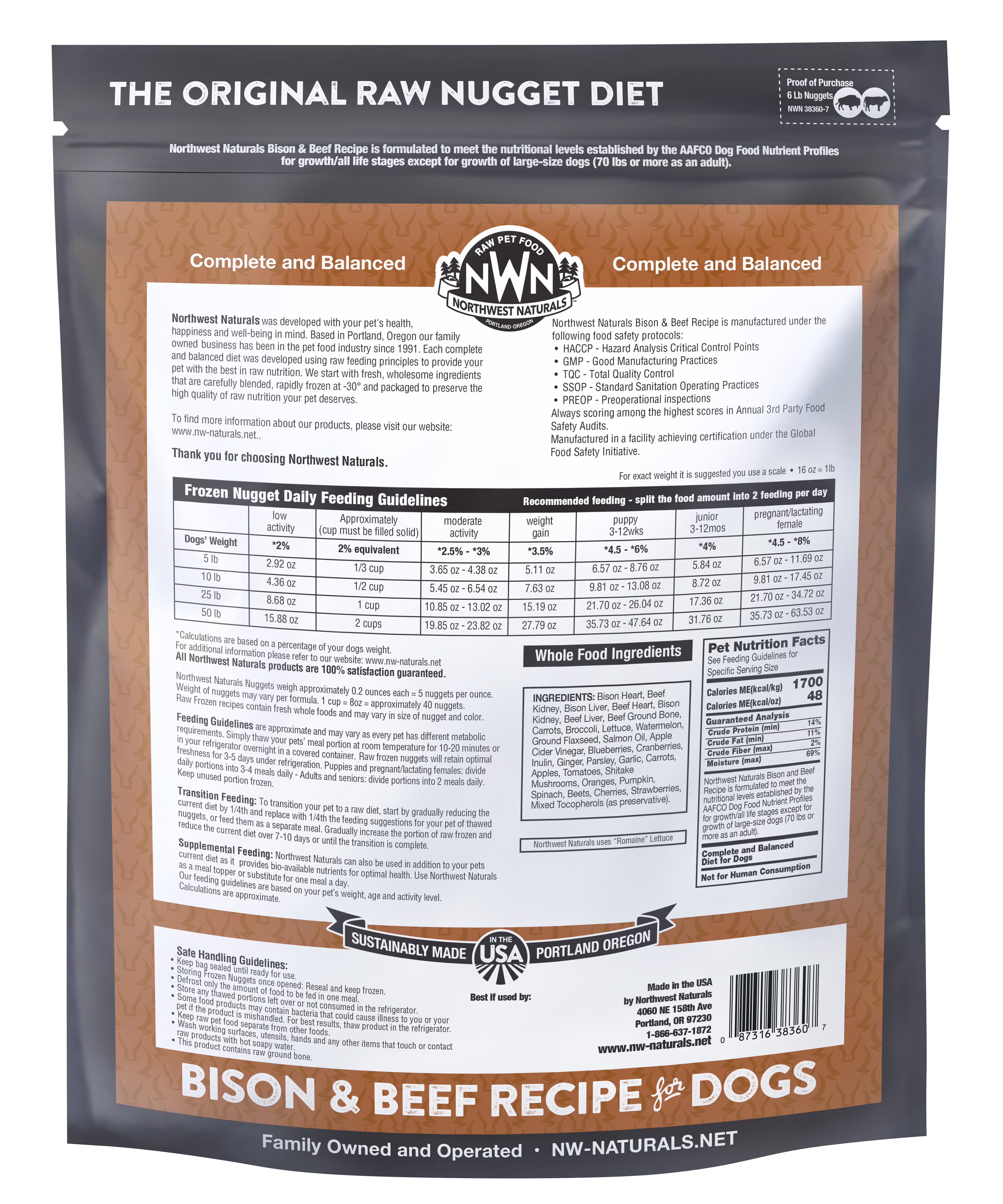 Northwest Naturals Raw Bison & Beef Nuggets 6lb