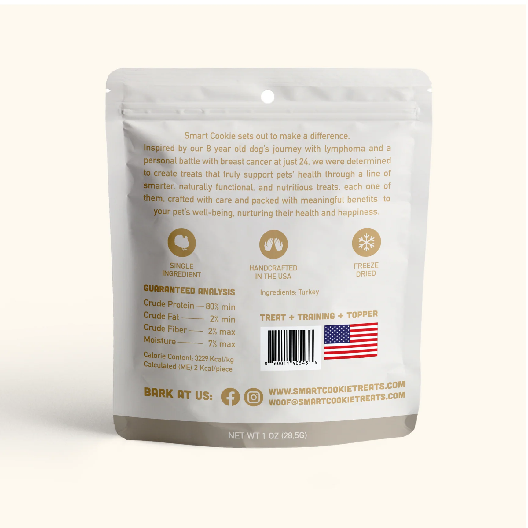 Smart Cookie Cat Freeze Dried Turkey Treat 1oz