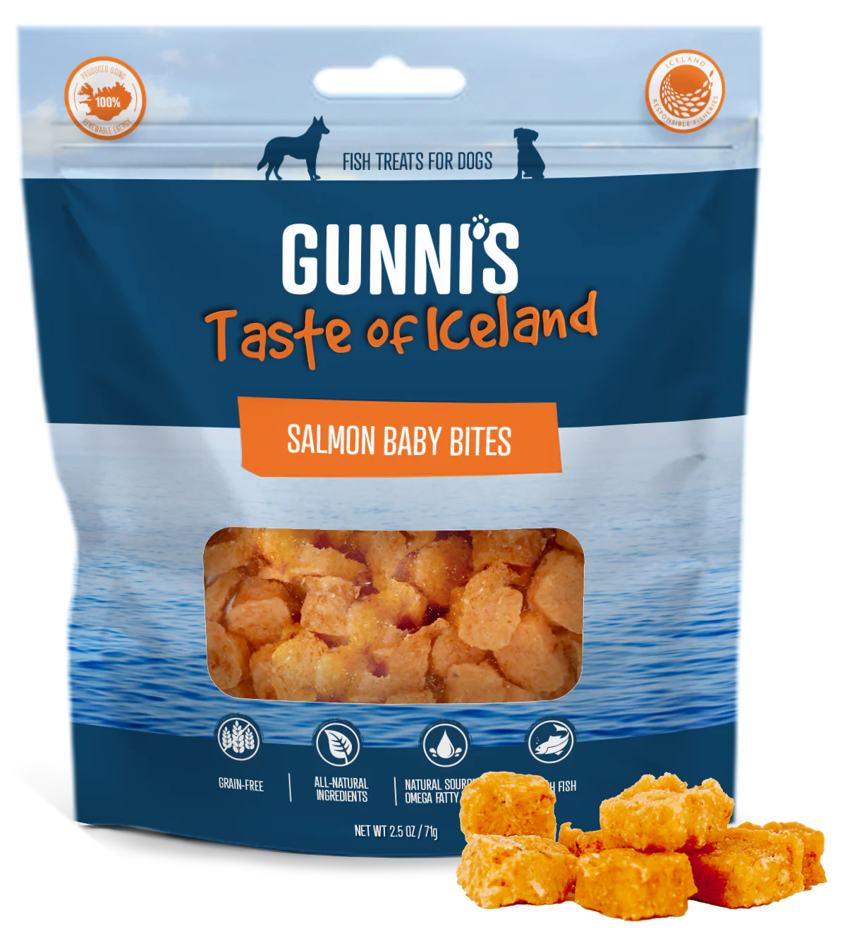 Gunnis Baby Bites Salmon 2.5oz