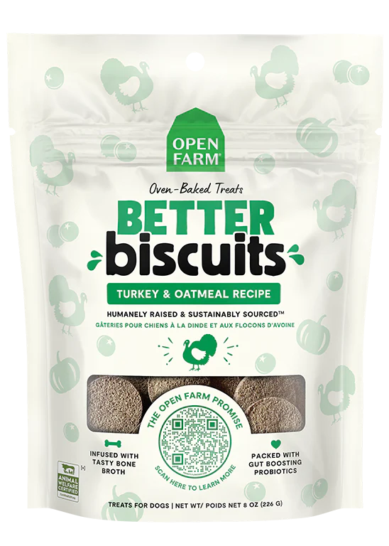 Open Farm Better Biscuits Turkey & Oatmeal Recipe 8oz