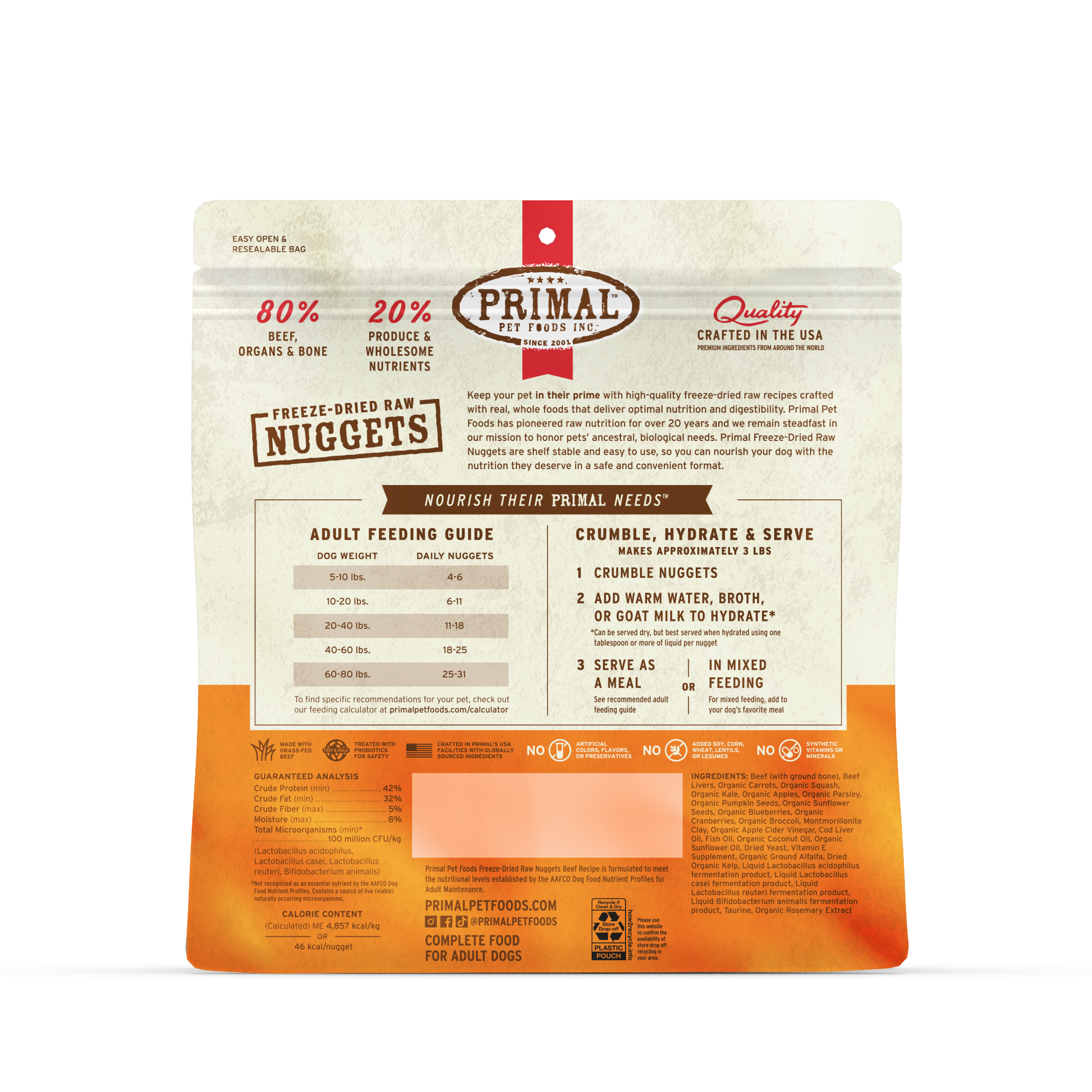 Primal Freeze Dried Dog Food Beef