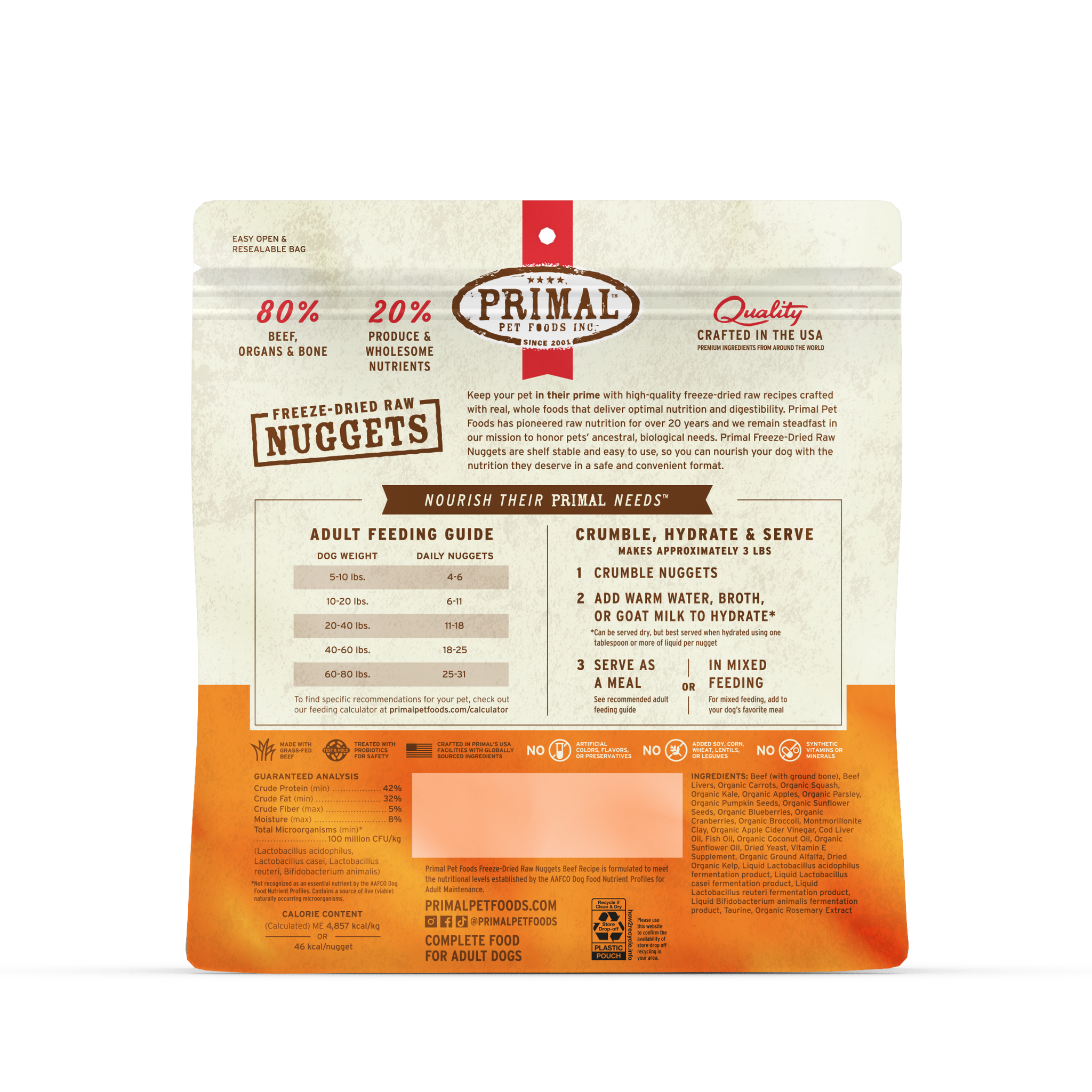 Primal Freeze Dried Dog Food Beef