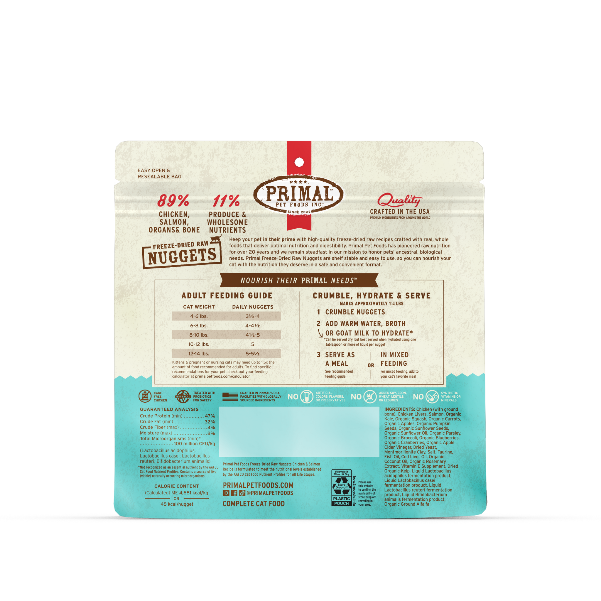 Primal Freeze Dried Cat Food Chicken & Salmon