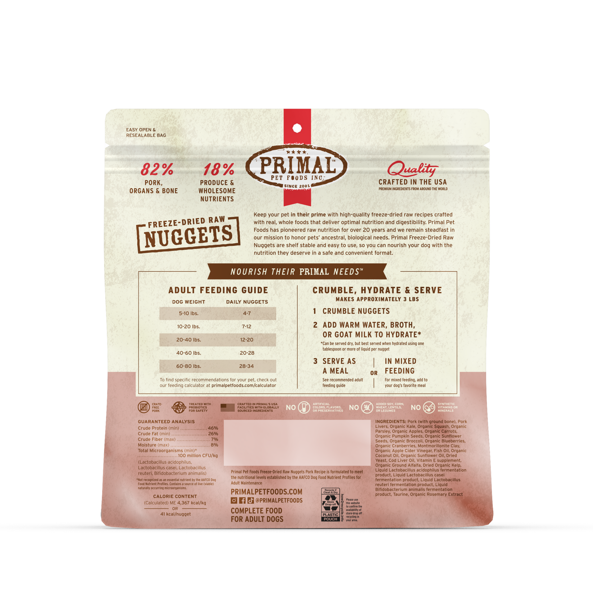 Primal Freeze Dried Dog Food Pork