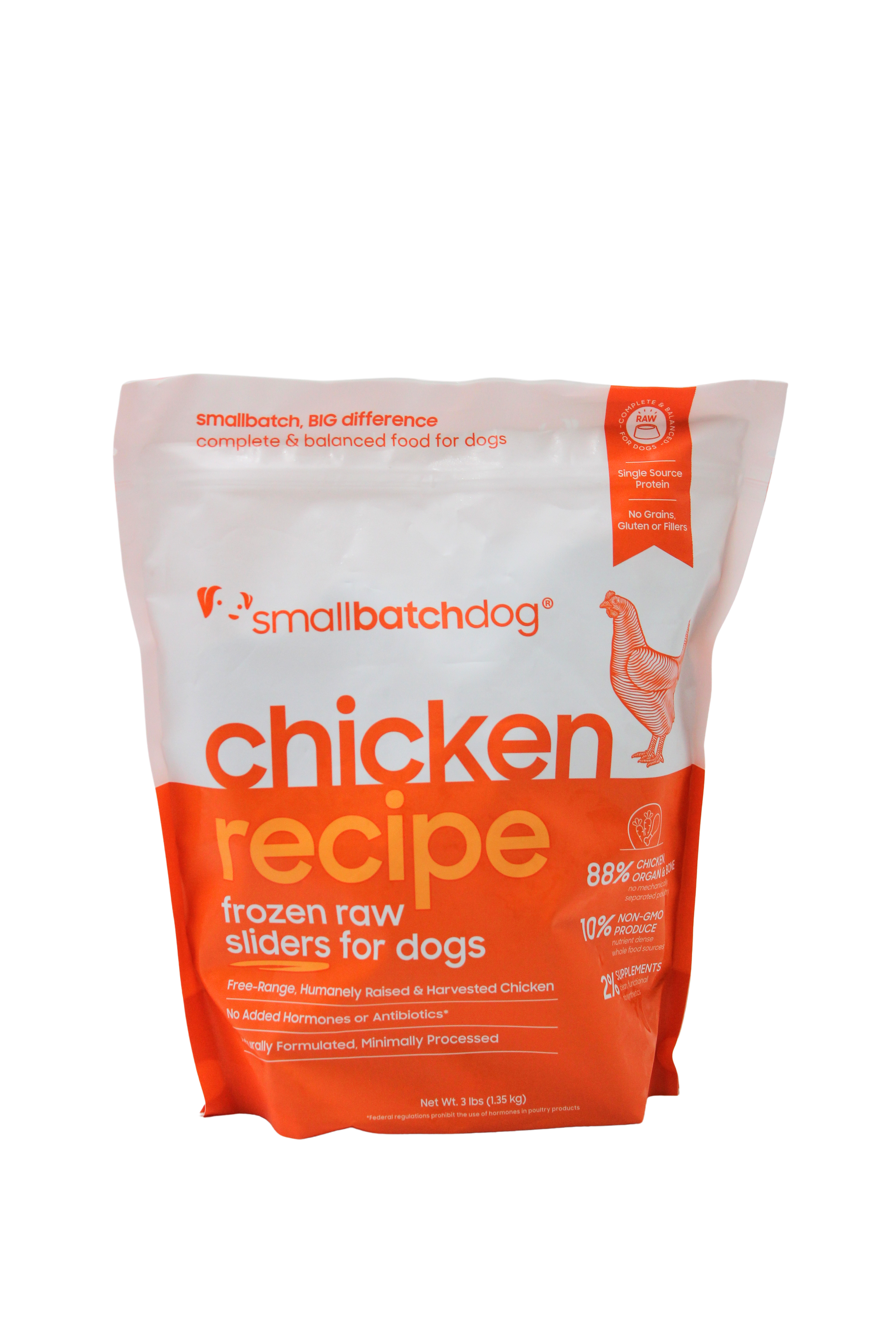 SmallBatch Raw Dog Food Chicken Sliders 3lb