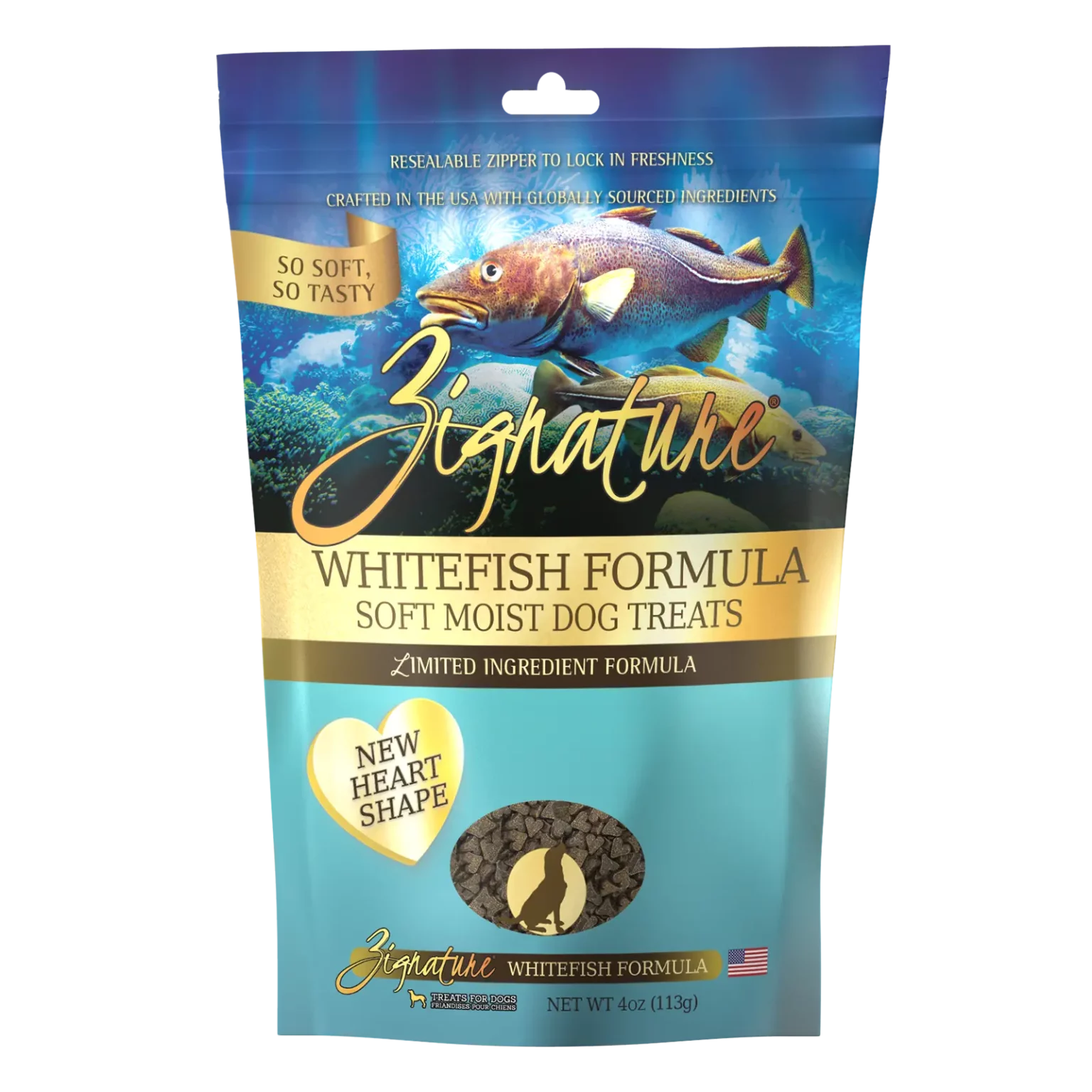 Zignature Soft Dog Treats Whitefish 4oz