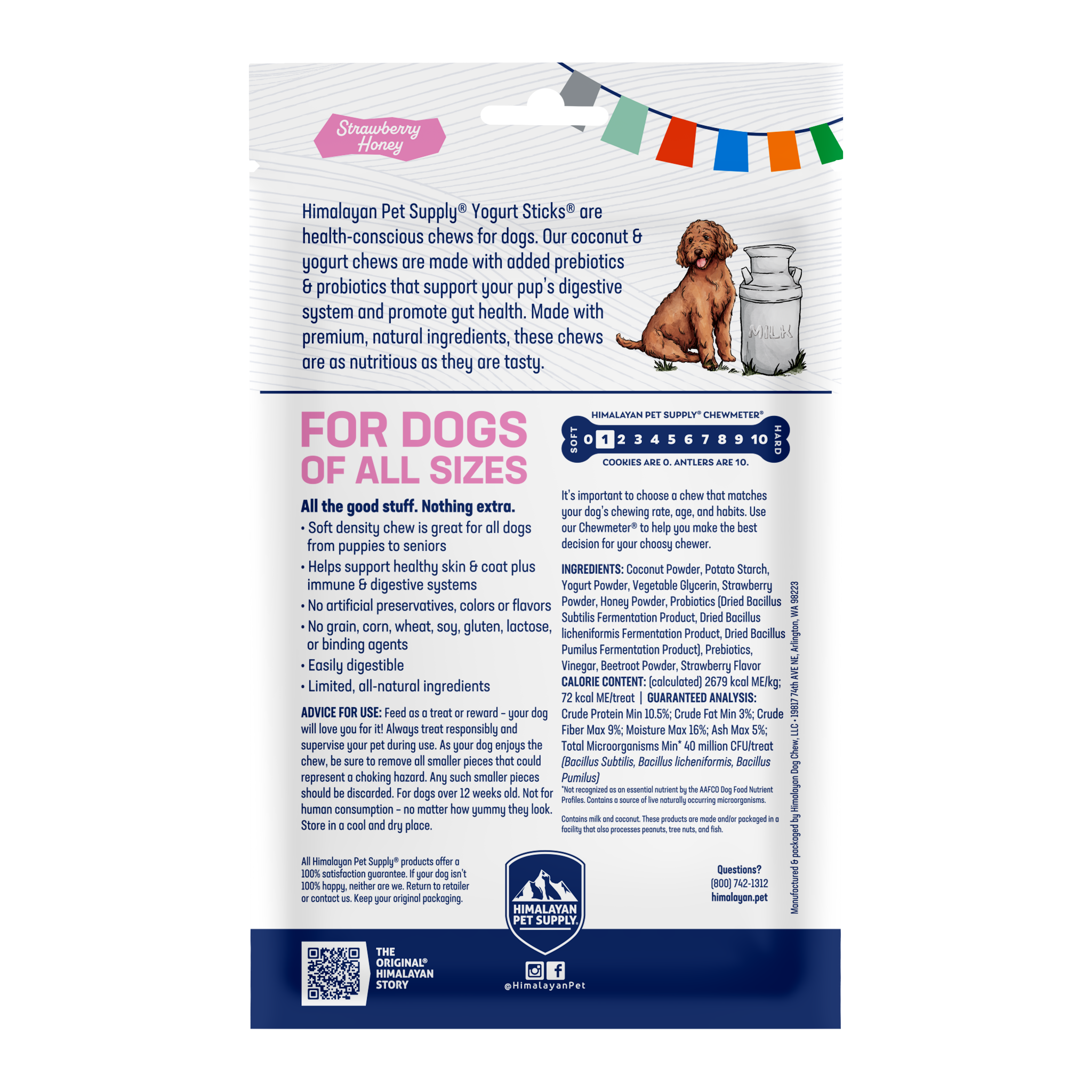 Himalayan Pet Strawberry Honey Yogurt Sticks 4.8oz