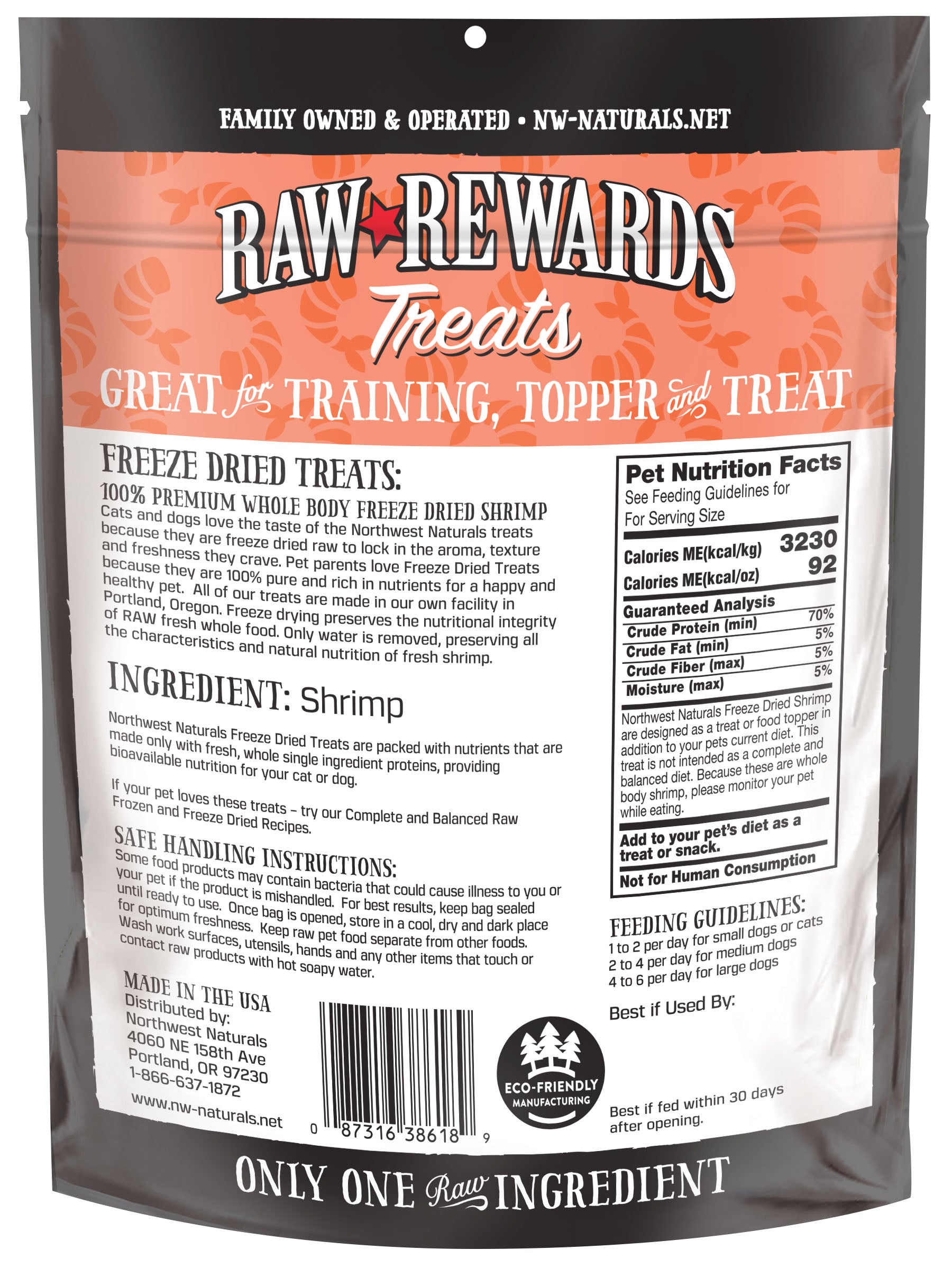 Northwest Naturals Freeze Dried Shrimp Treats 1oz