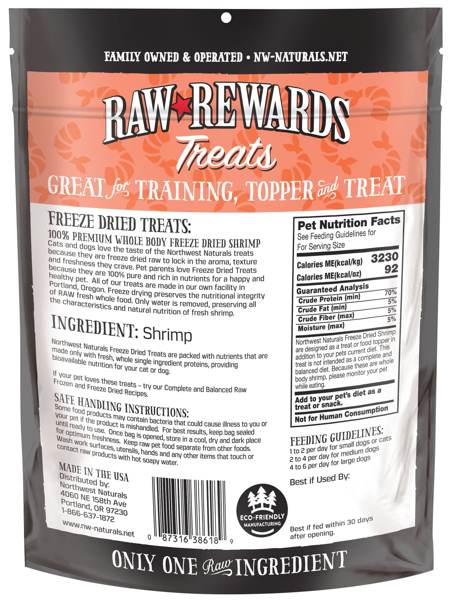 Northwest Naturals Freeze Dried Shrimp Treats 1oz