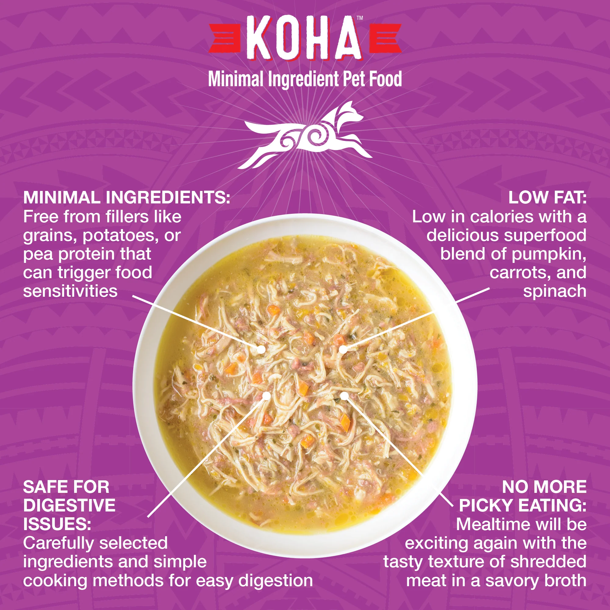 Koha Canned Dog Food Pure Shreds Chicken & Beef 12.5oz