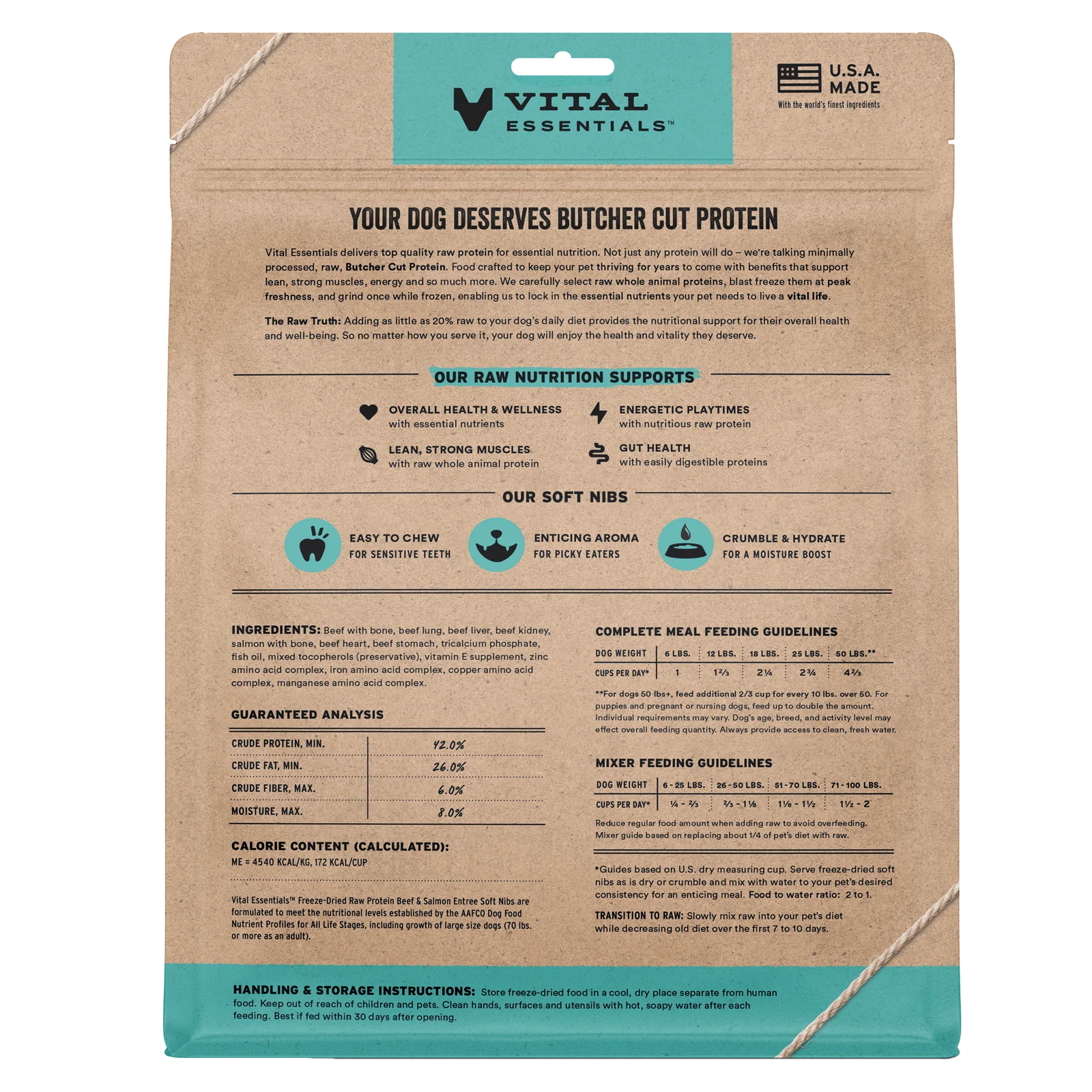 Vital Essentials Freeze Dried Soft NIBS Beef & Salmon 14oz