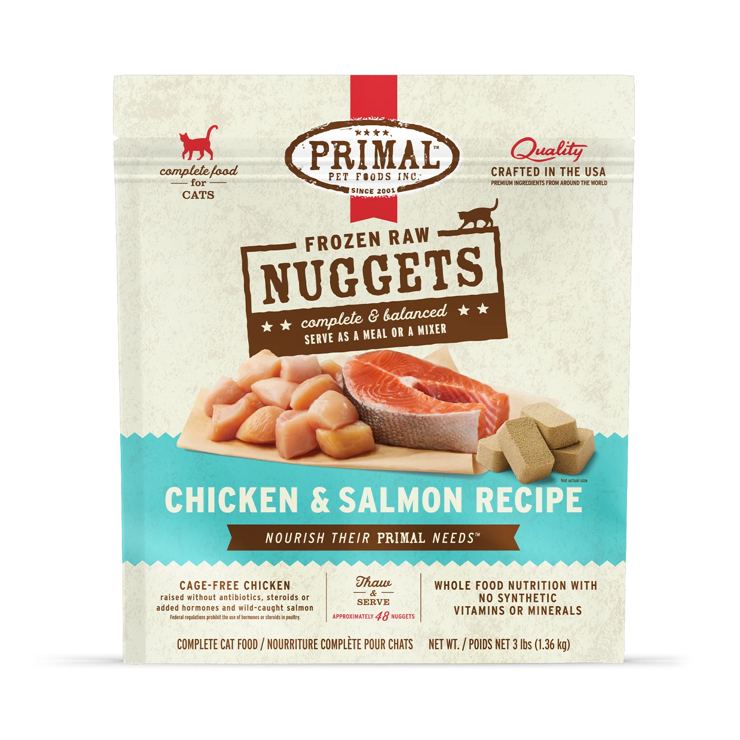Primal Raw Cat Food Chicken & Salmon Formula 3lb