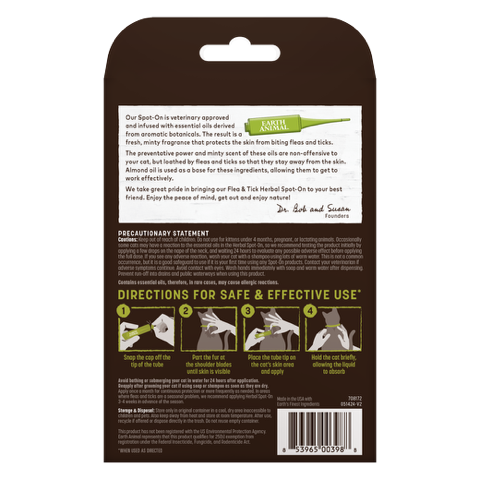 Earth Animal Cat Herbal Flea & Tick Spot-On 3pk