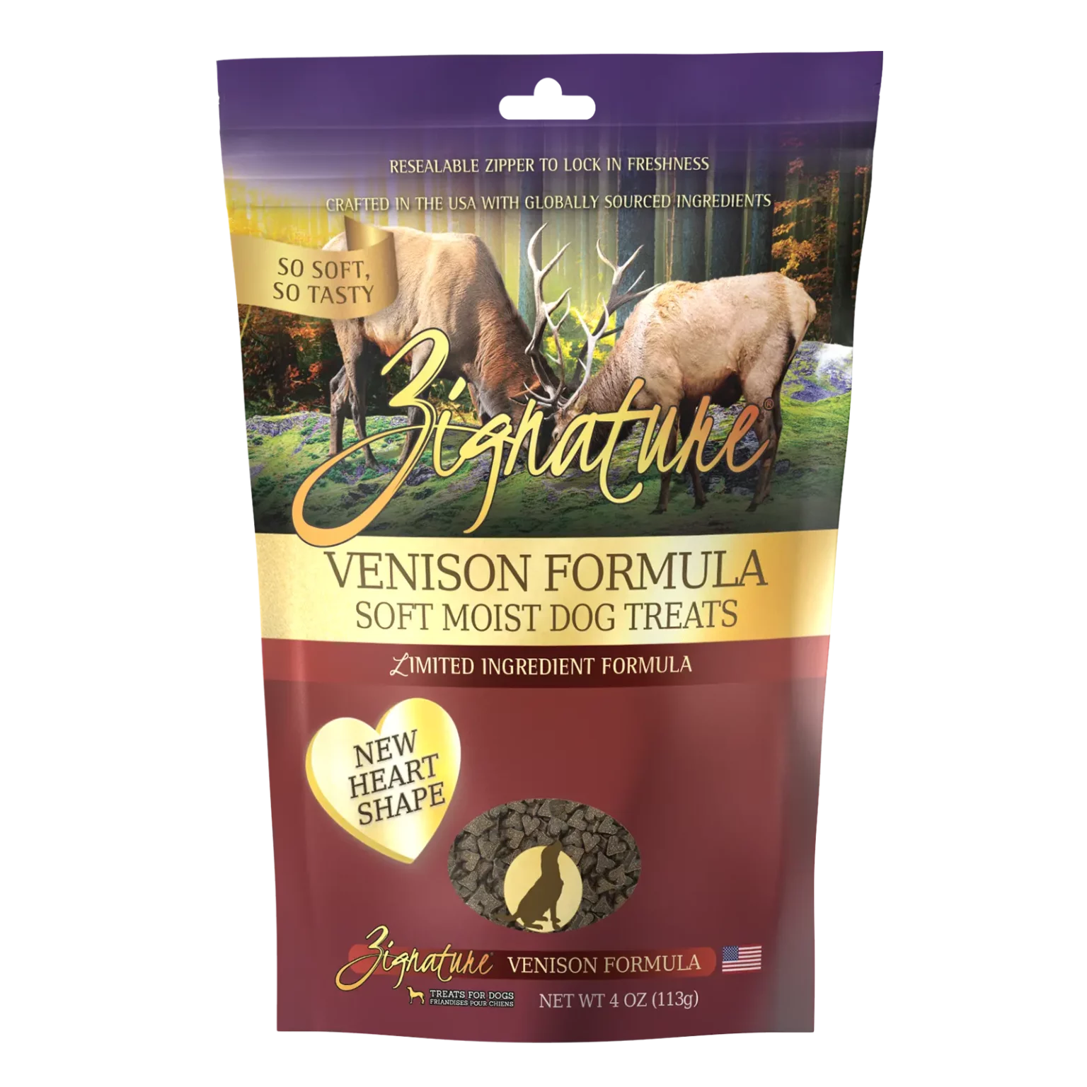 Zignature Soft Dog Treats Venison 4oz