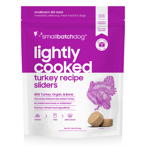 SmallBatch Frozen Lightly Cooked Dog Food Turkey