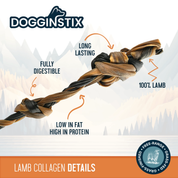 Dogginstix Braided Lamb Collagen Double Knot