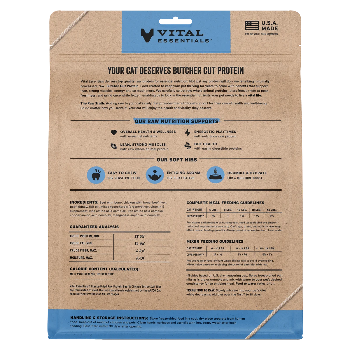 Vital Essentials Cat Freeze Dried Mixers Beef & Chicken 12oz